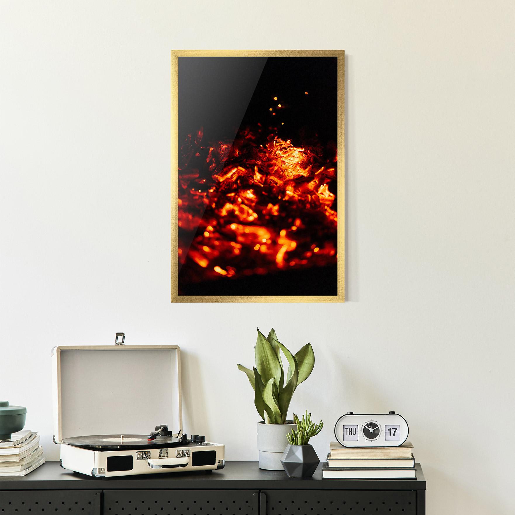 Gerahmte Poster Fire Coal mockup 2