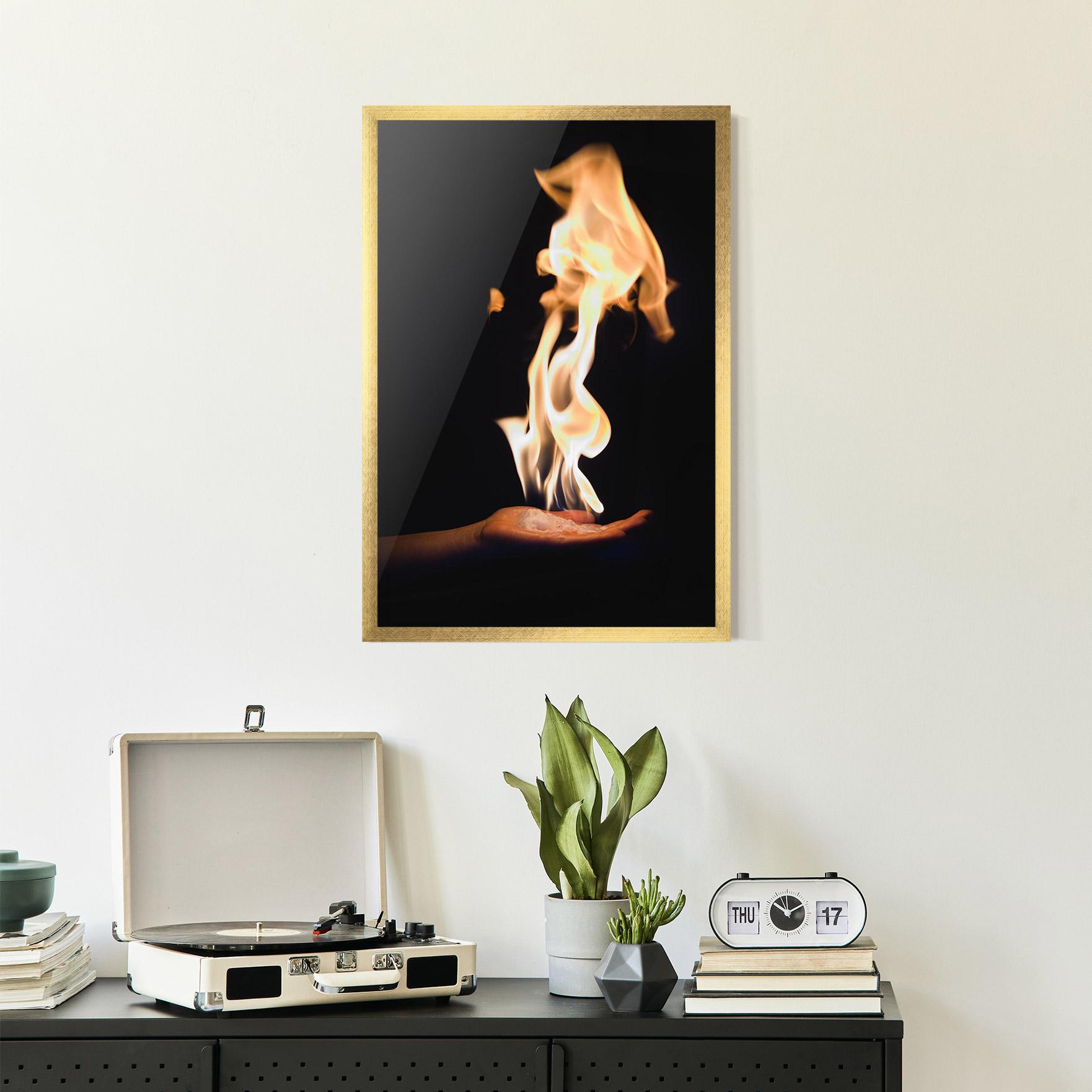 Gerahmte Poster Fire Palm mockup 2