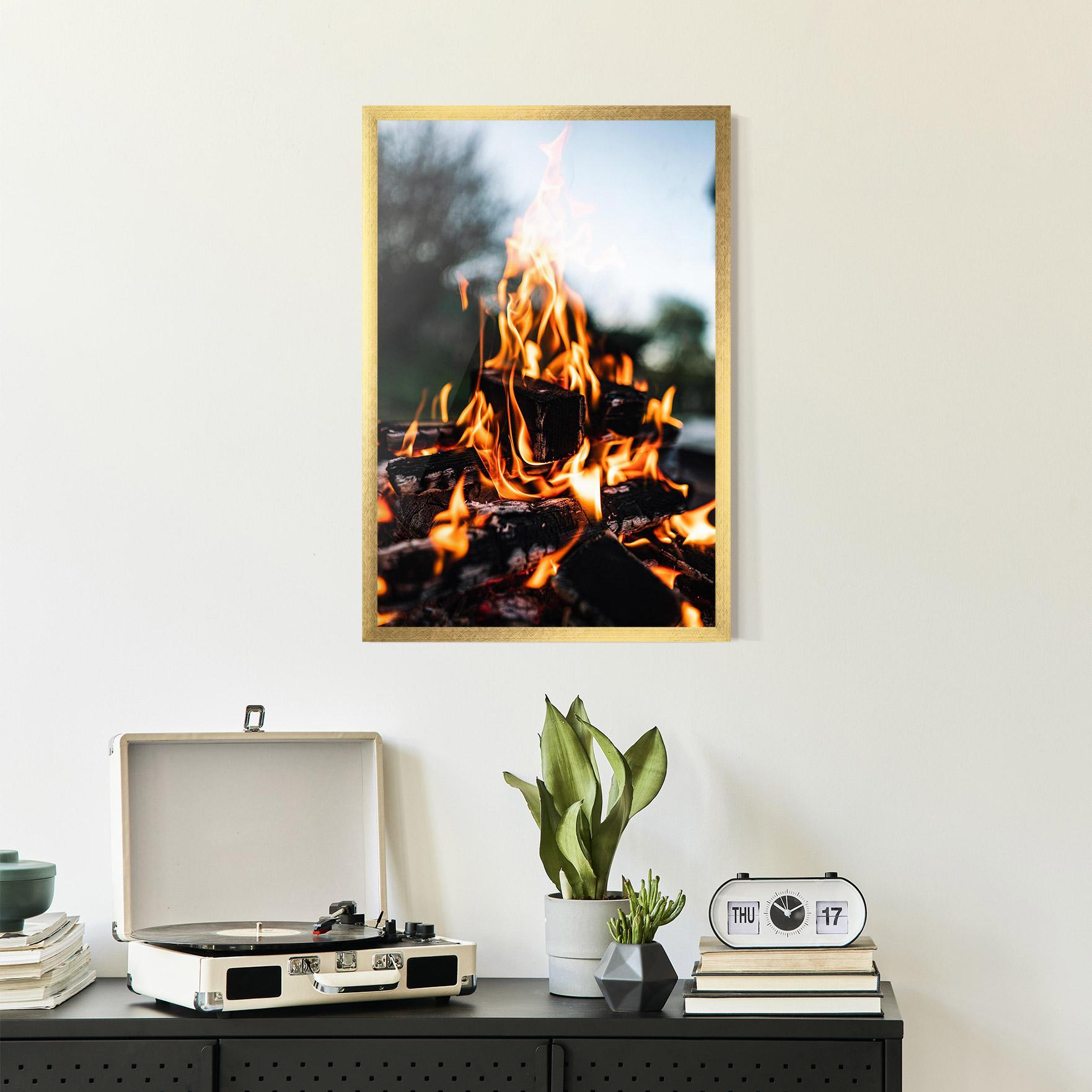 Gerahmte Poster Marshmallows Fire mockup 2