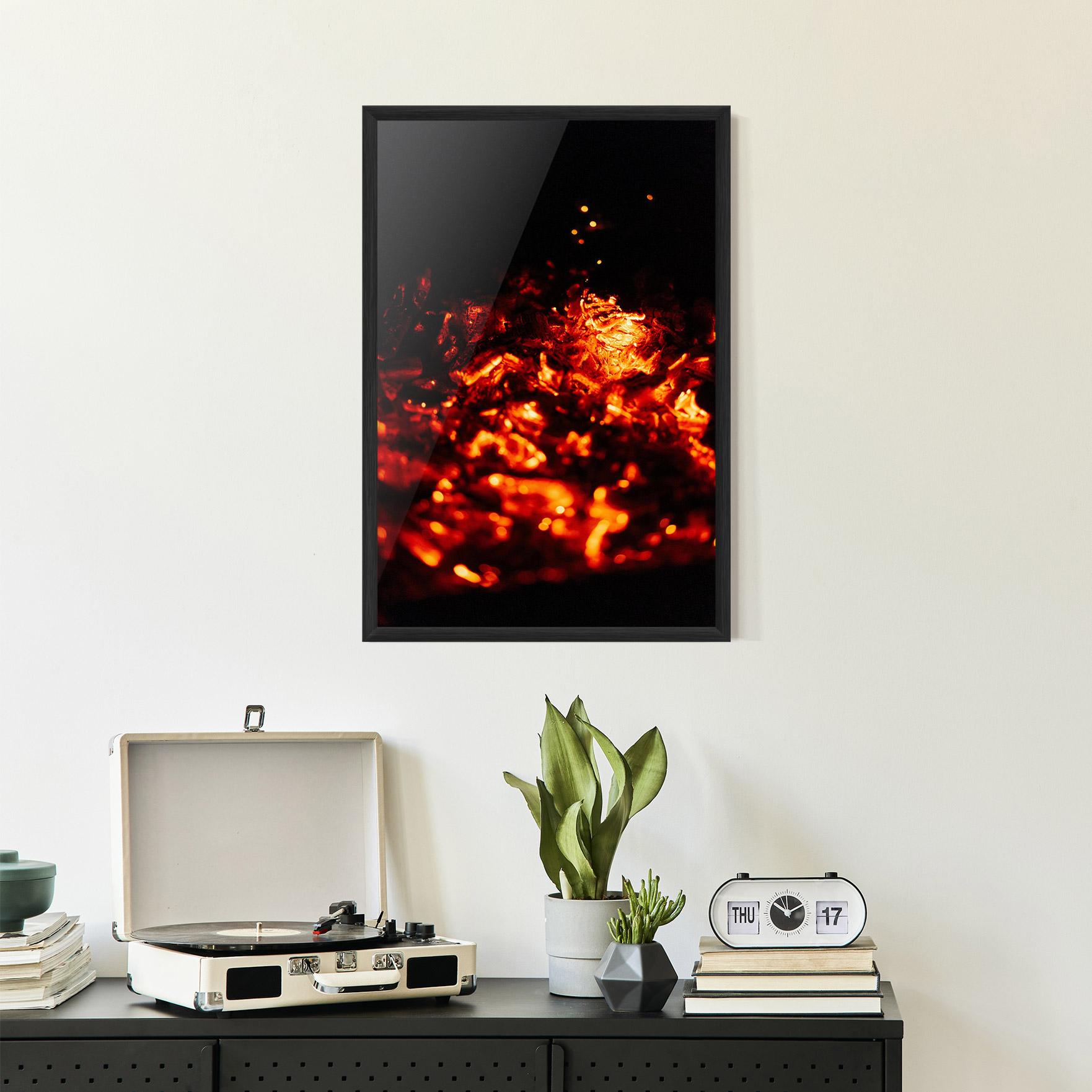 Gerahmte Poster Fire Coal mockup 2