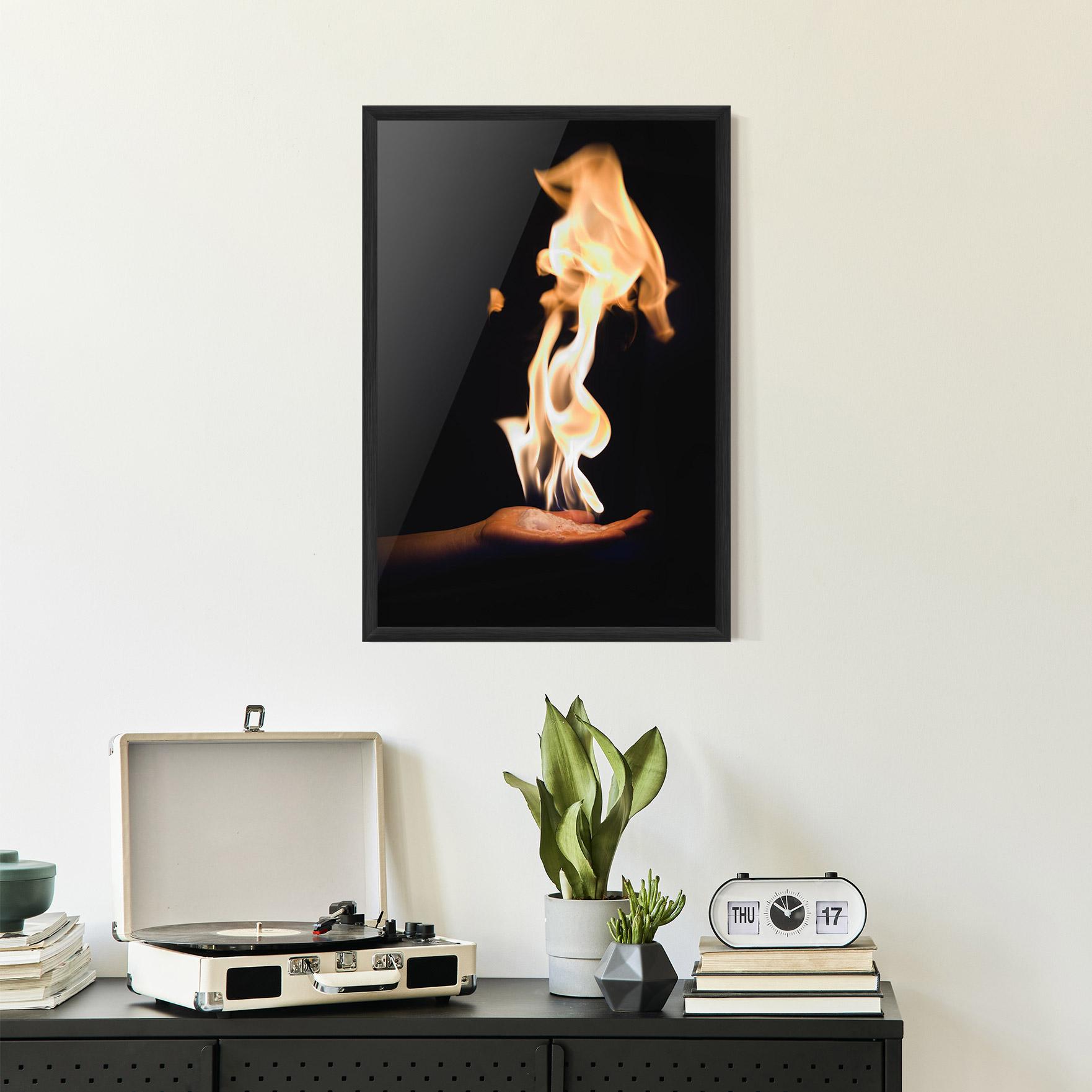 Gerahmte Poster Fire Palm mockup 2