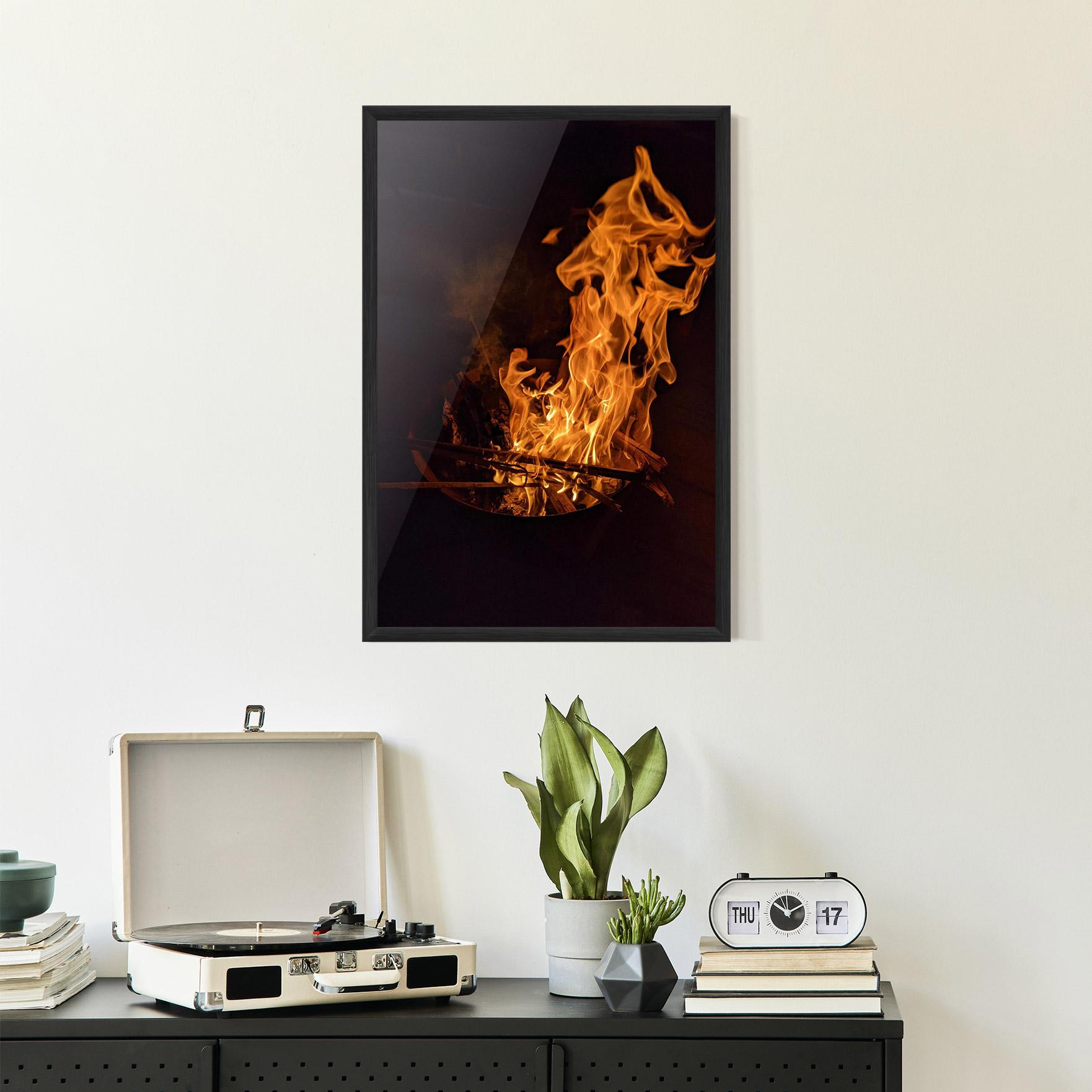 Gerahmte Poster Fire Smoke mockup 2