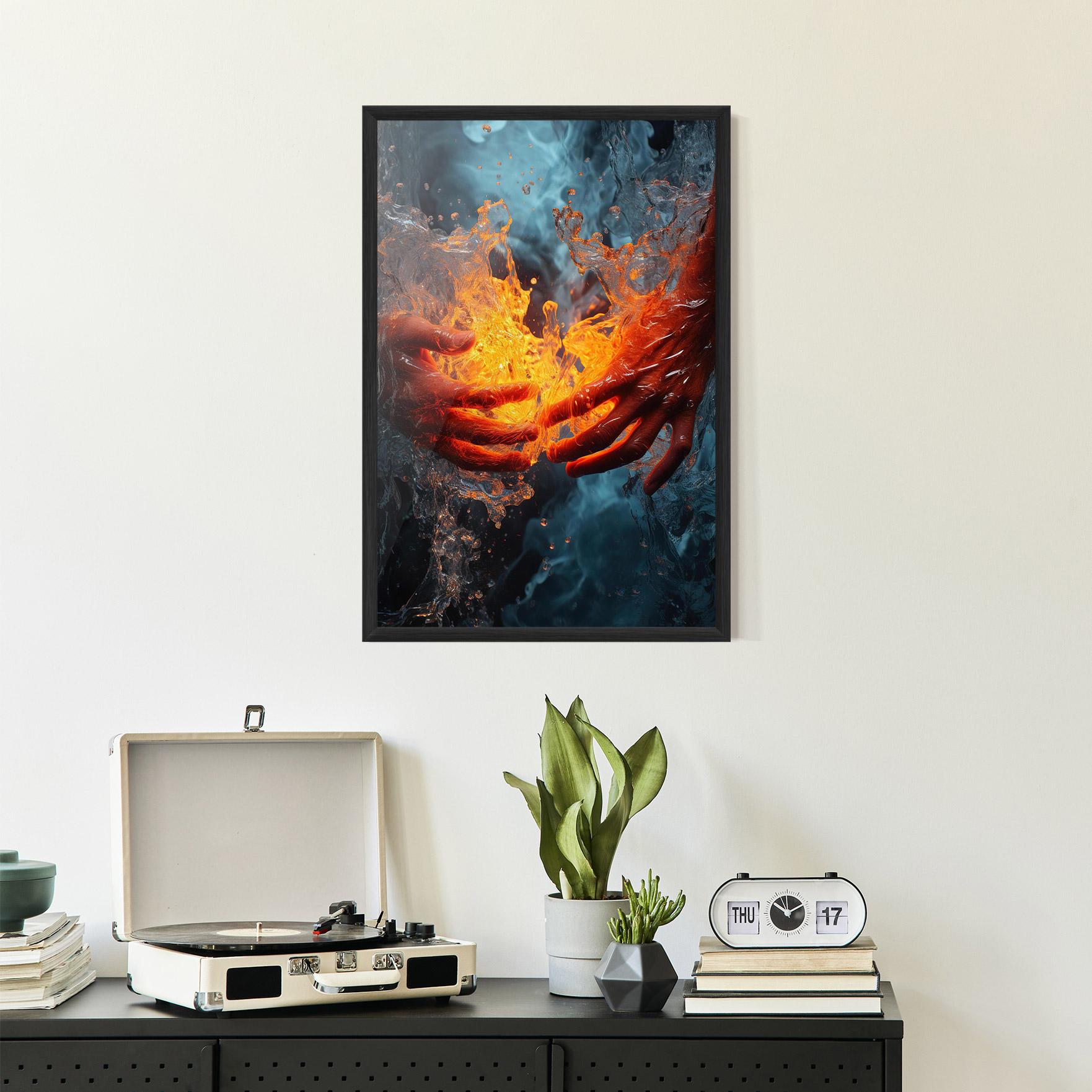 Gerahmte Poster Fire Water mockup 2