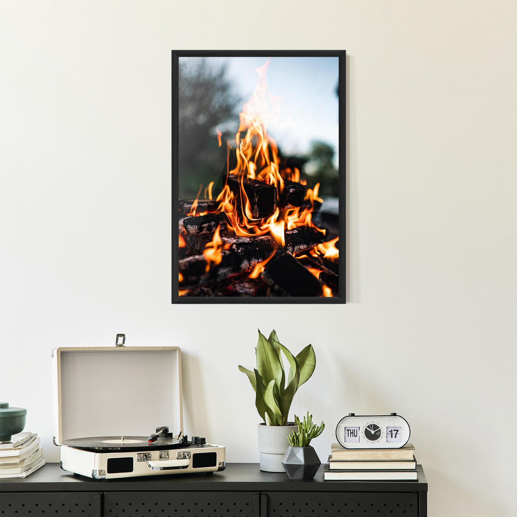 Gerahmte Poster Marshmallows Fire mockup 2