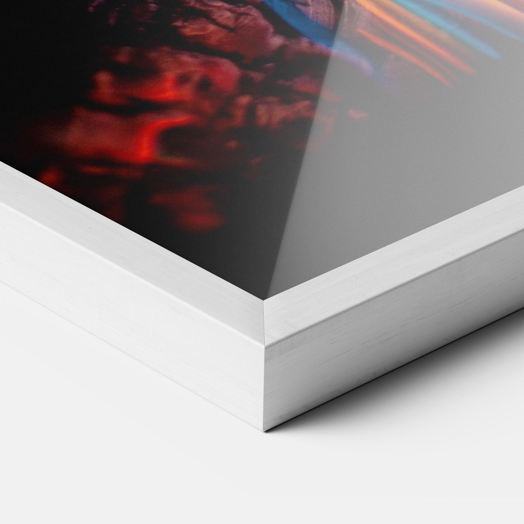 Gerahmte Poster Blue Orange Fire mockup 3