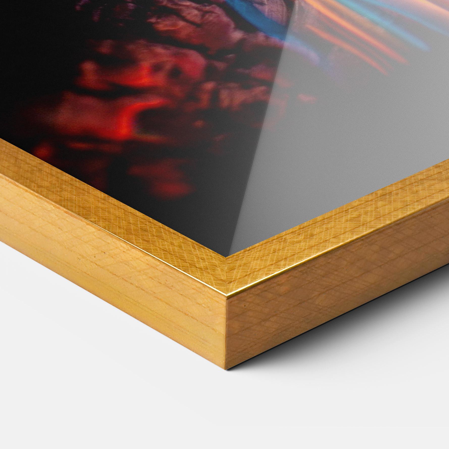 Gerahmte Poster Blue Orange Fire mockup 3