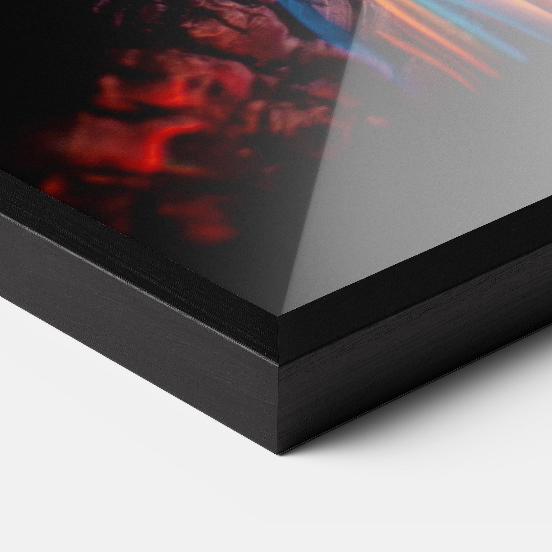 Gerahmte Poster Blue Orange Fire mockup 3