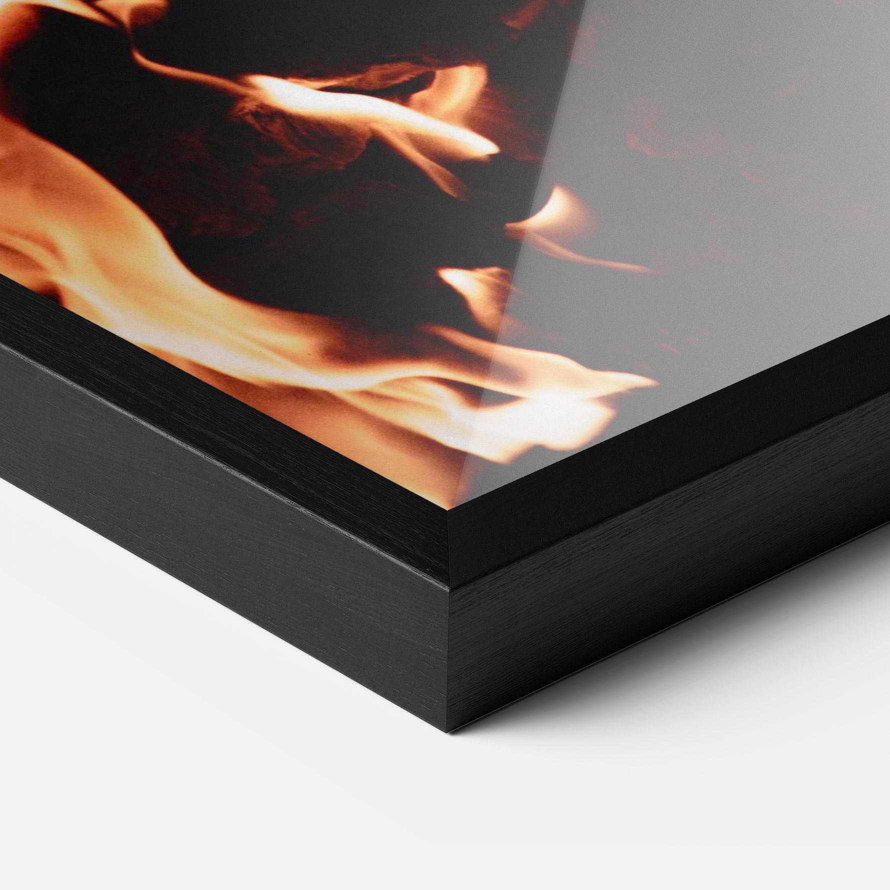 Gerahmte Poster Red Grey Fire mockup 3