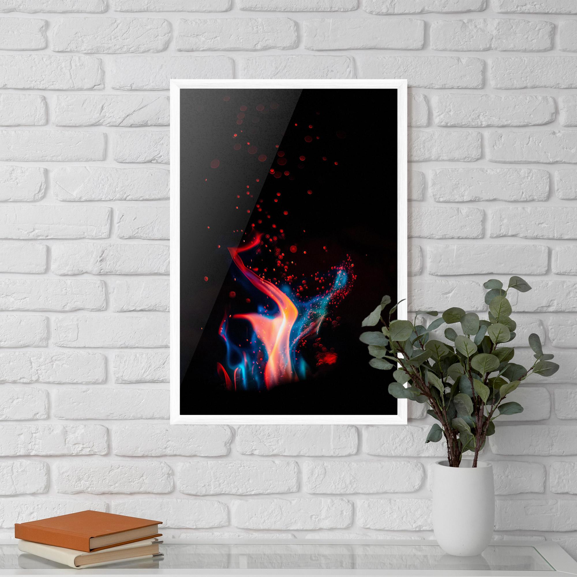Gerahmte Poster Blue Pink Fire mockup 5