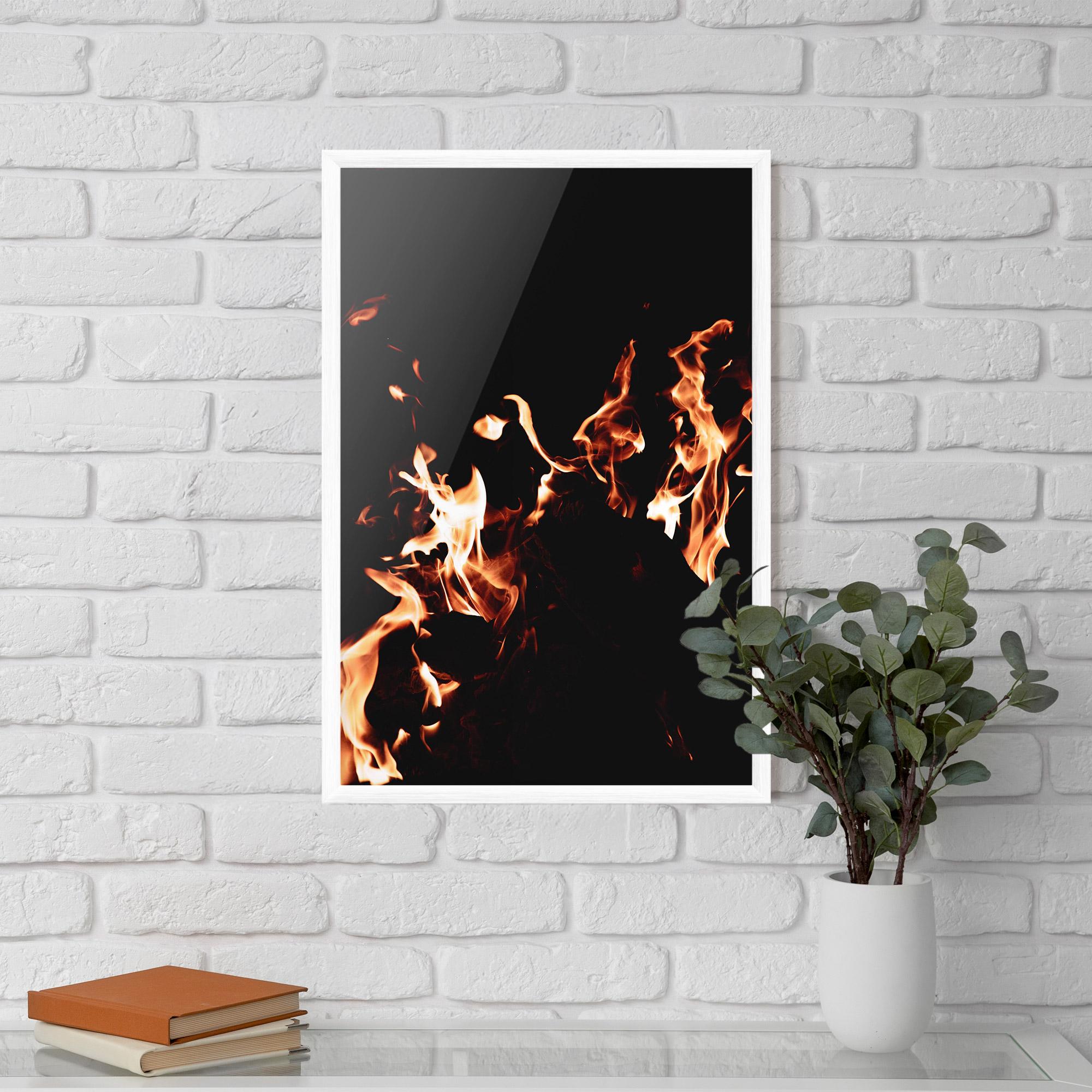 Gerahmte Poster Red Grey Fire mockup 5