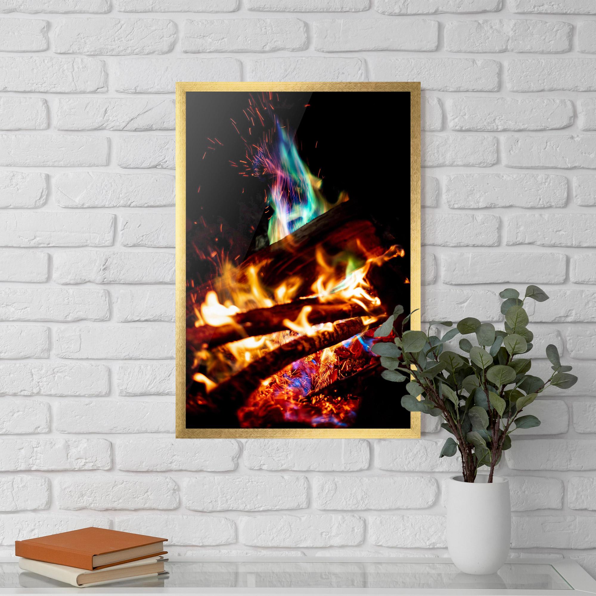Gerahmte Poster Blue Green Fire mockup 5