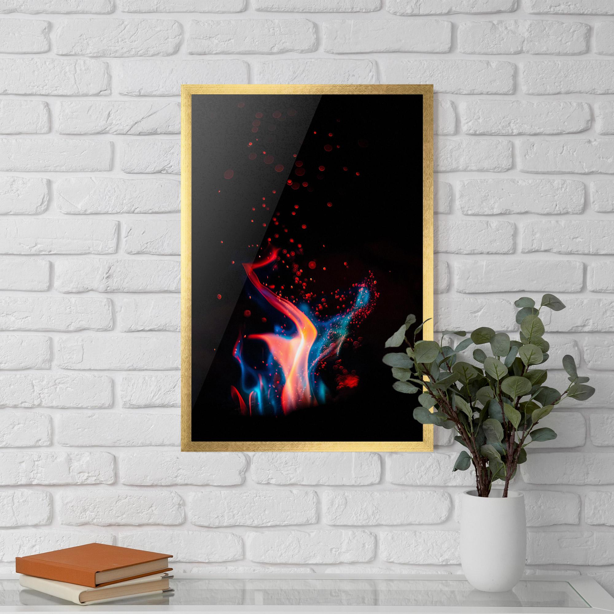 Gerahmte Poster Blue Pink Fire mockup 5