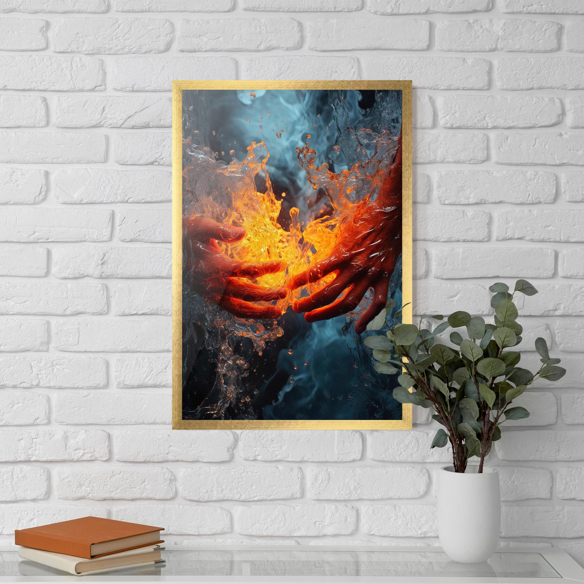 Gerahmte Poster Fire Water mockup 5