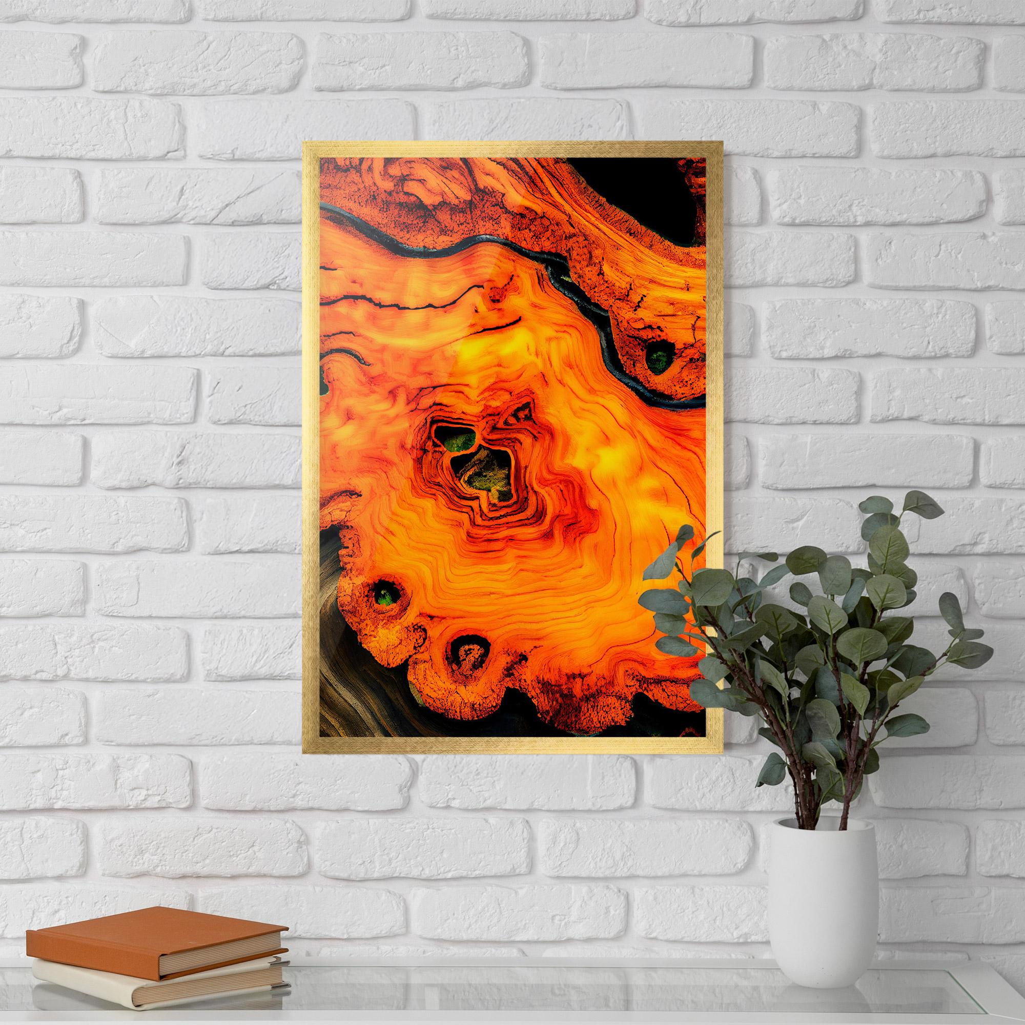 Gerahmte Poster Fire Wood Texture mockup 5