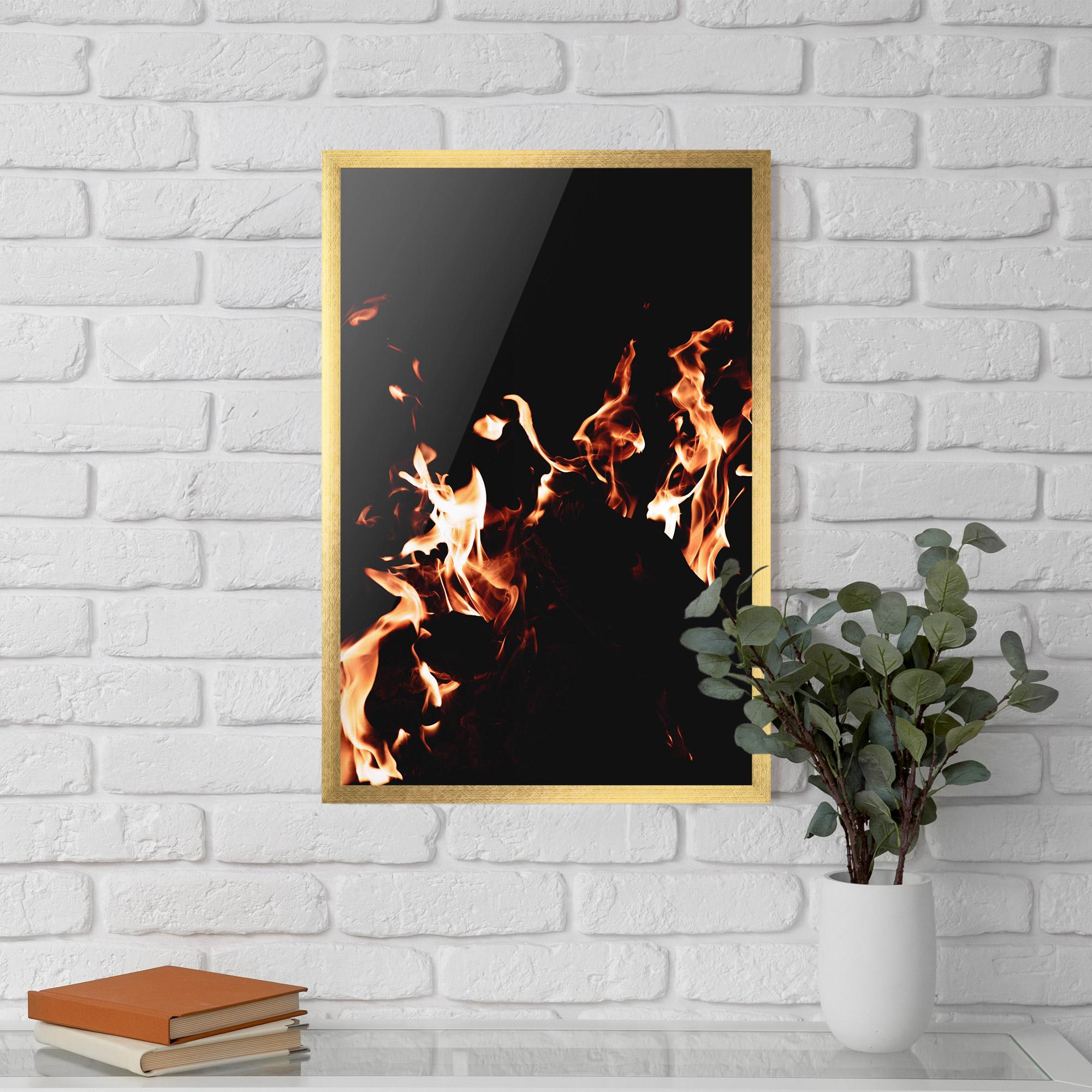 Gerahmte Poster Red Grey Fire mockup 5