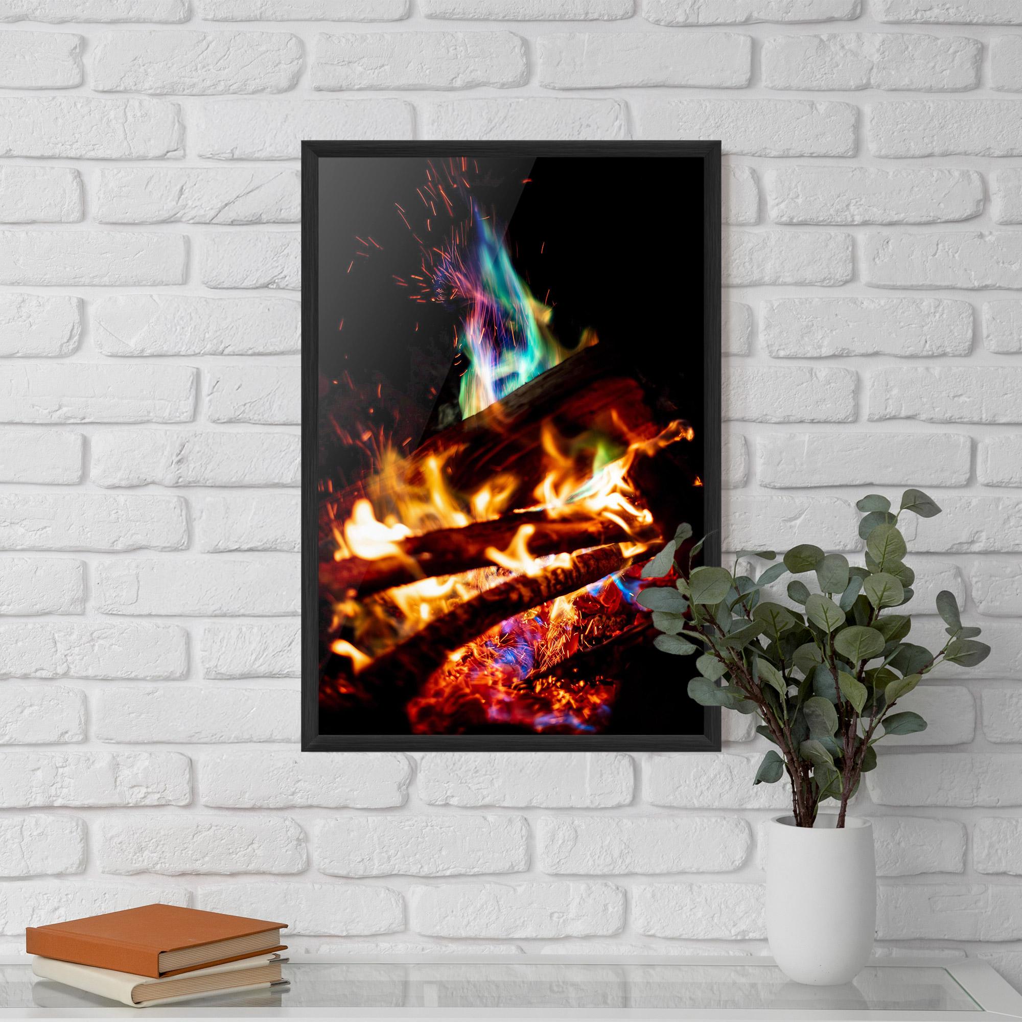 Gerahmte Poster Blue Green Fire mockup 5