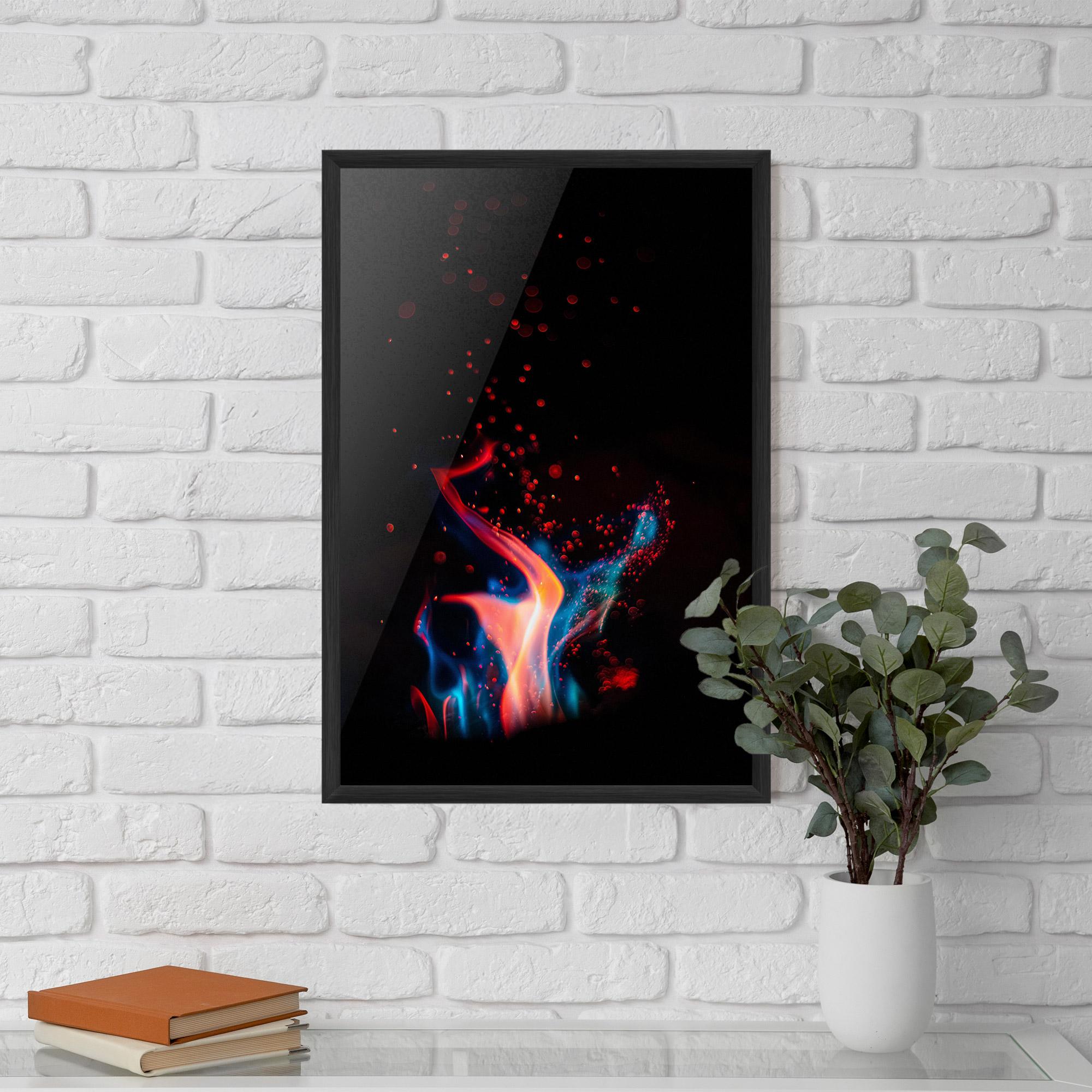 Gerahmte Poster Blue Pink Fire mockup 5