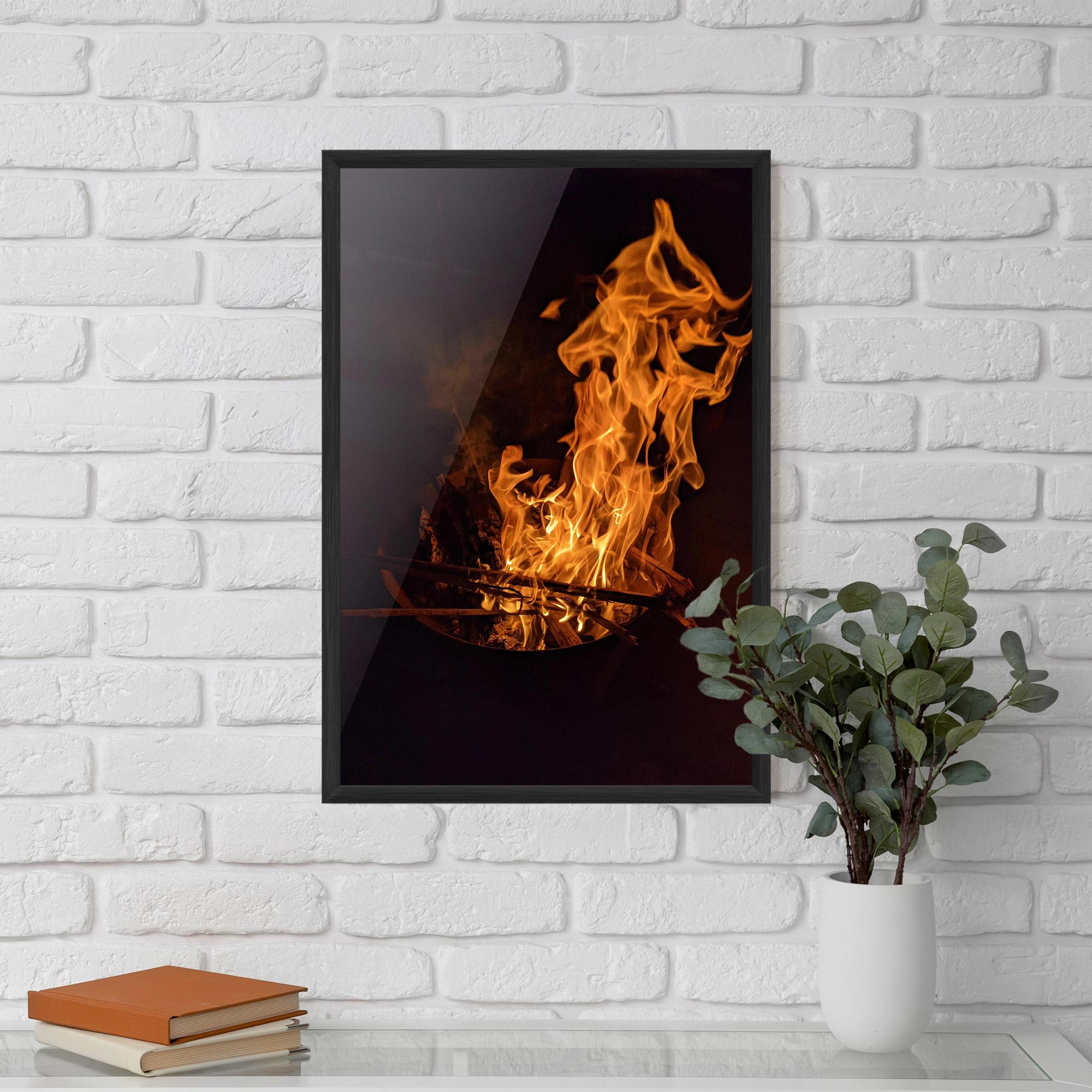 Gerahmte Poster Fire Smoke mockup 5