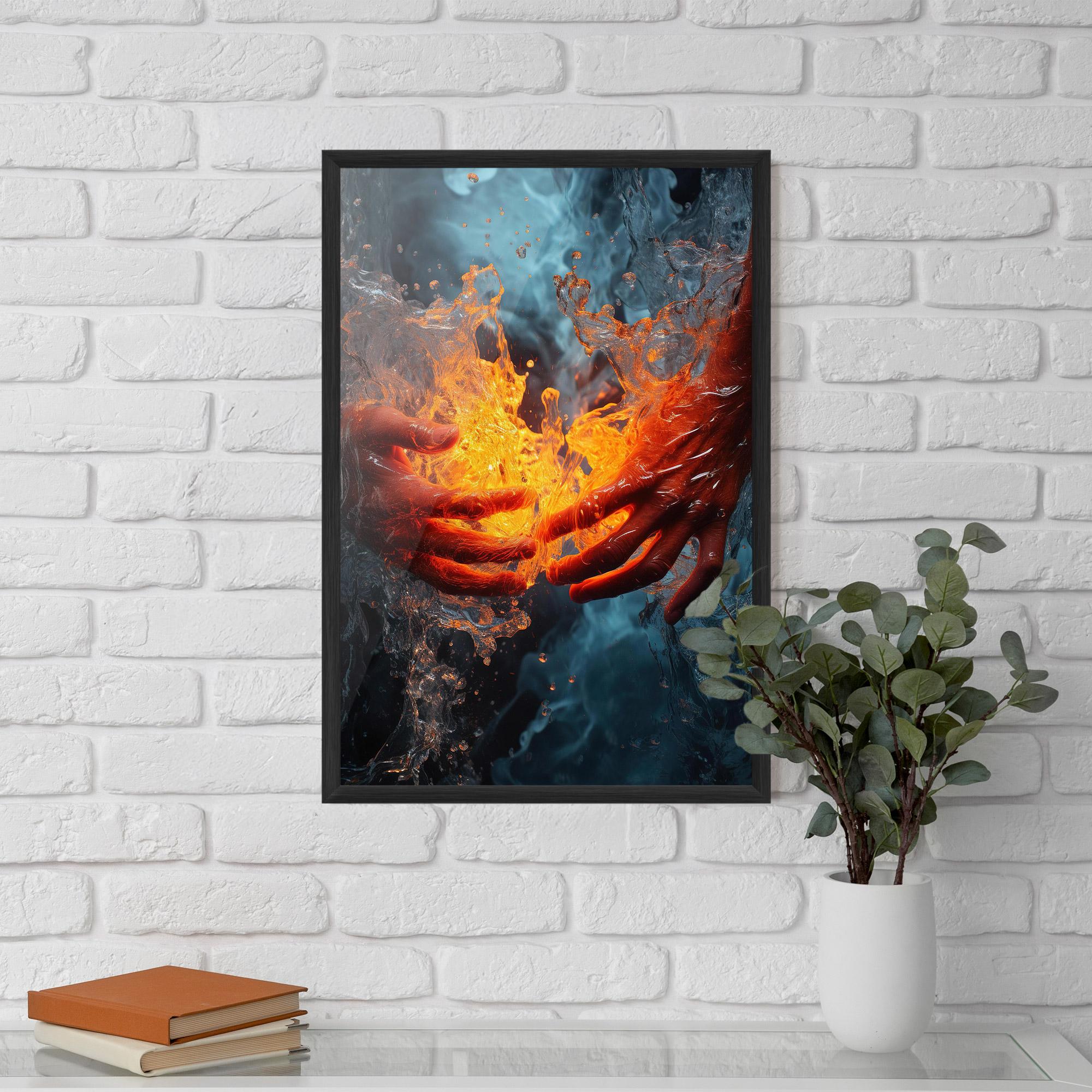 Gerahmte Poster Fire Water mockup 5