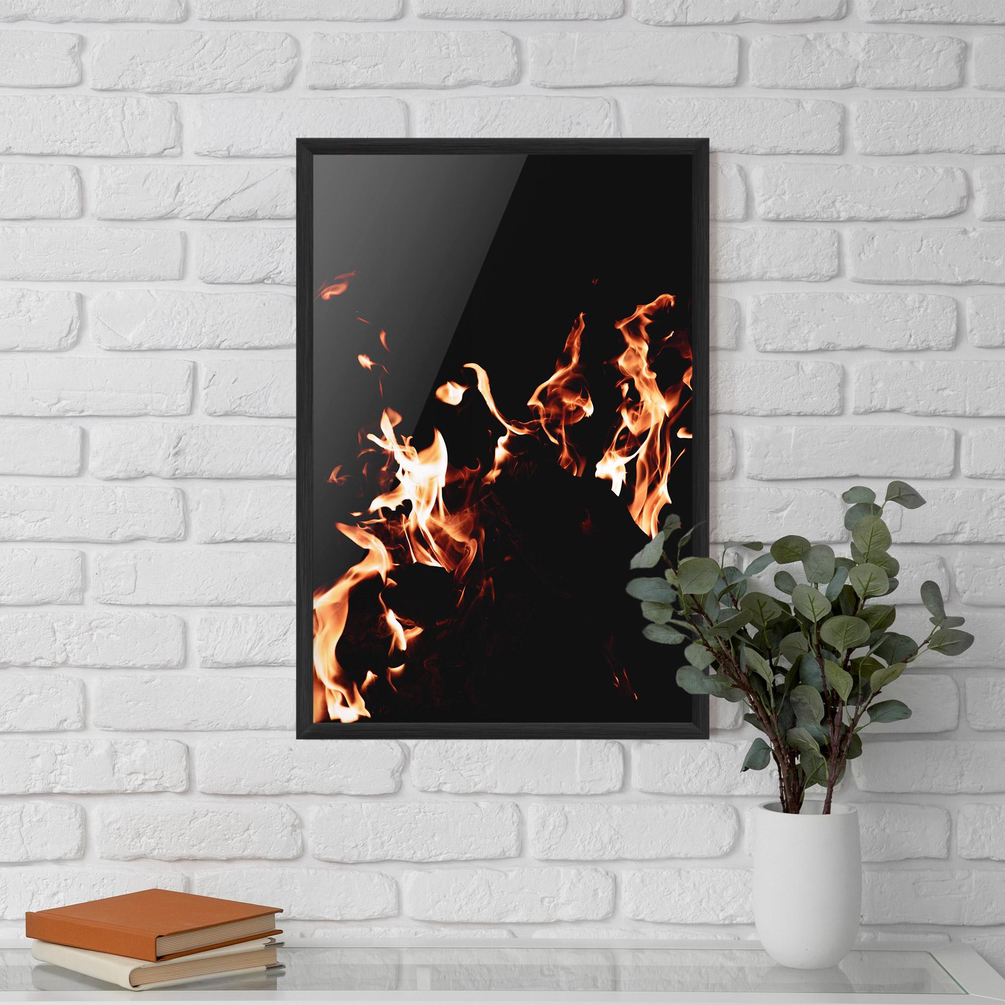 Gerahmte Poster Red Grey Fire mockup 5