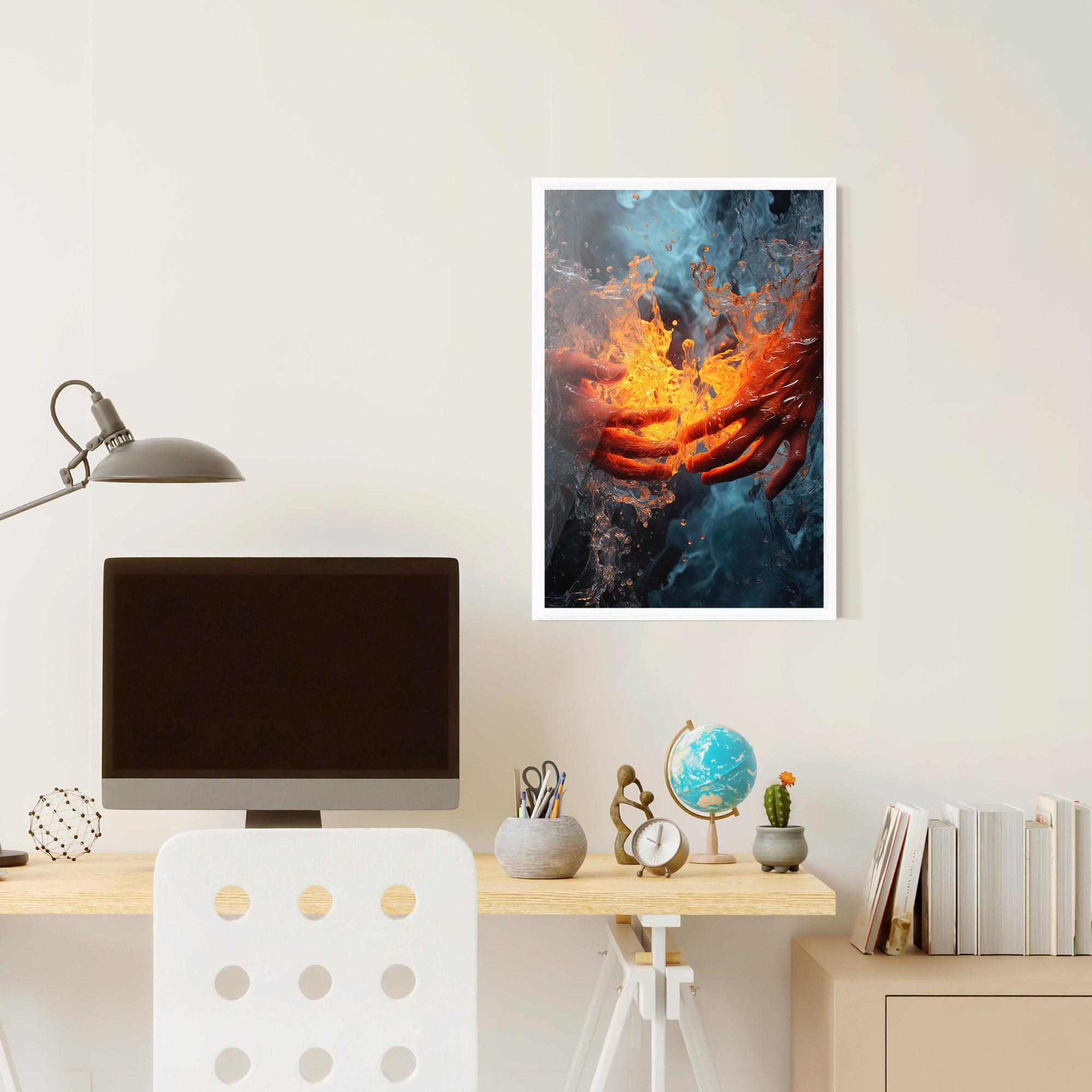 Gerahmte Poster Fire Water mockup 6