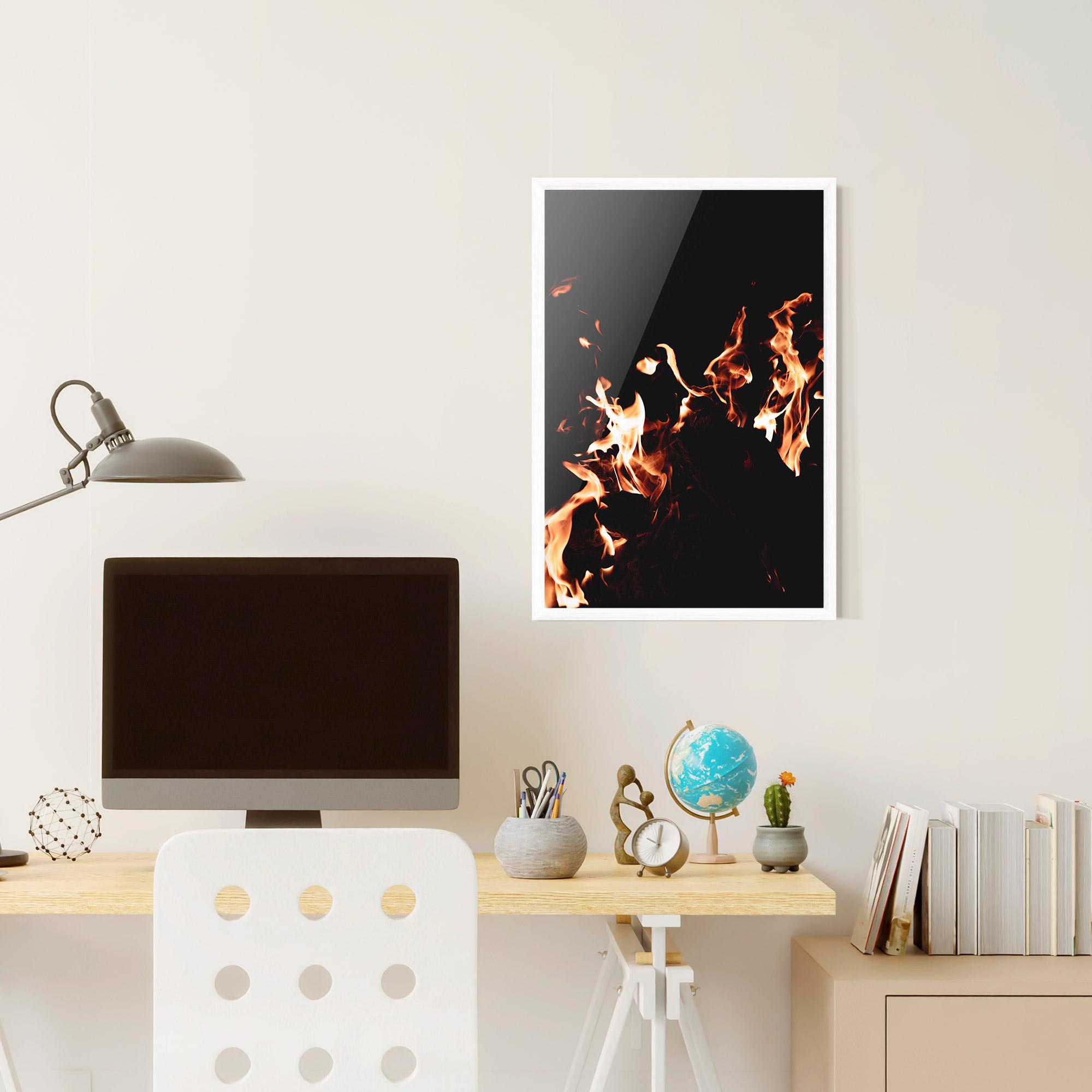 Gerahmte Poster Red Grey Fire mockup 6