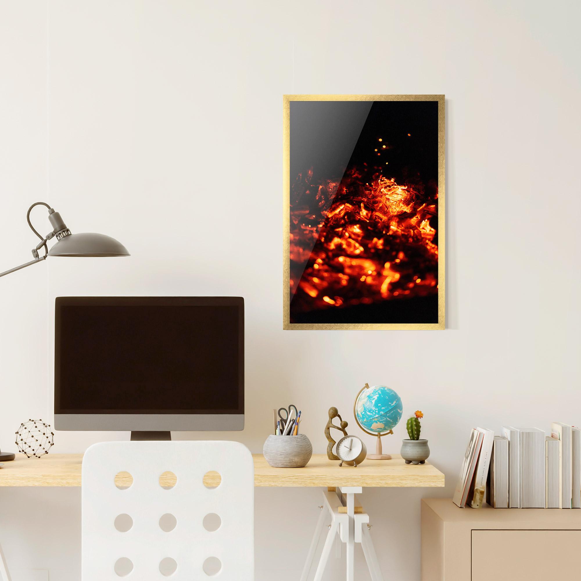 Gerahmte Poster Fire Coal mockup 6