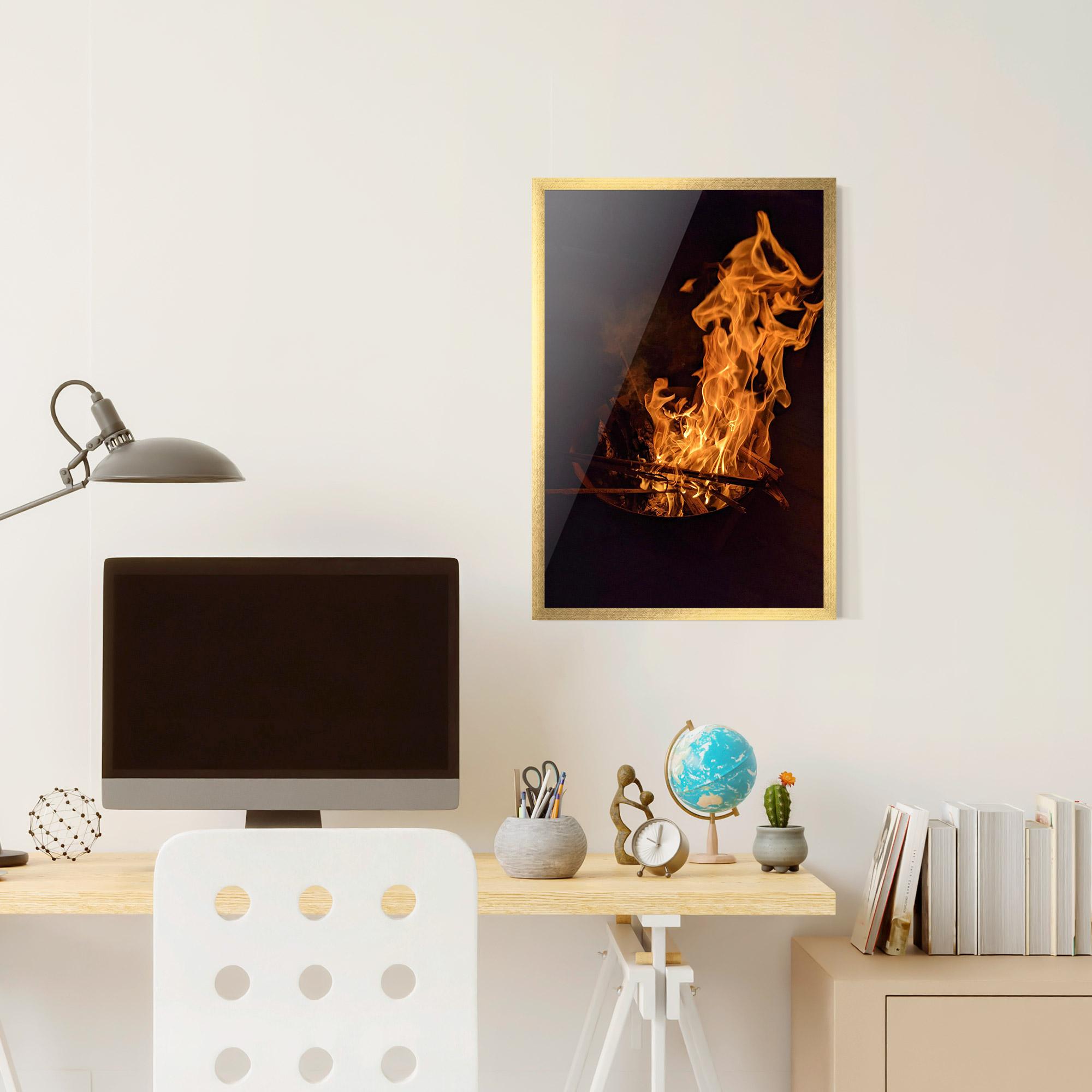 Gerahmte Poster Fire Smoke mockup 6