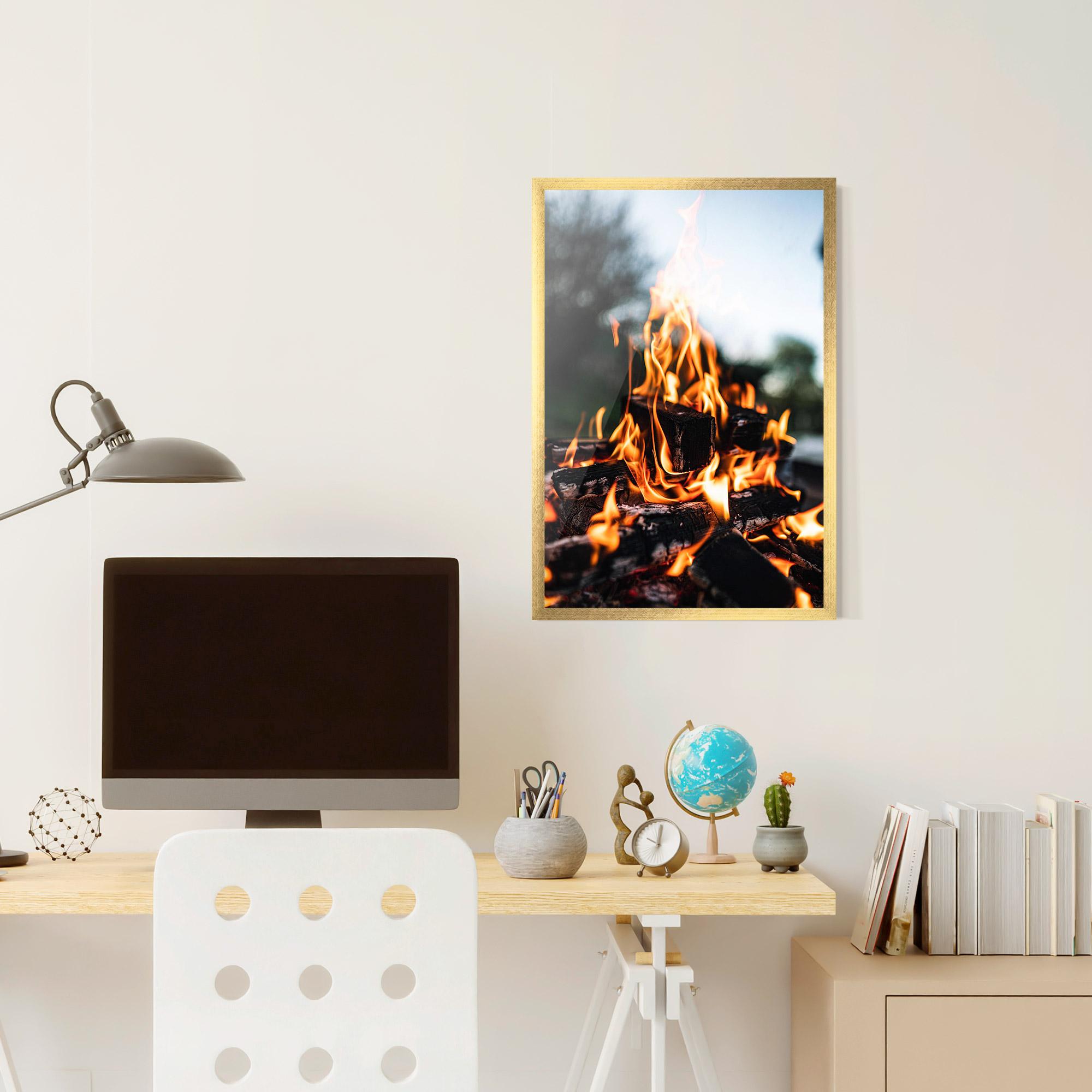 Gerahmte Poster Marshmallows Fire mockup 6