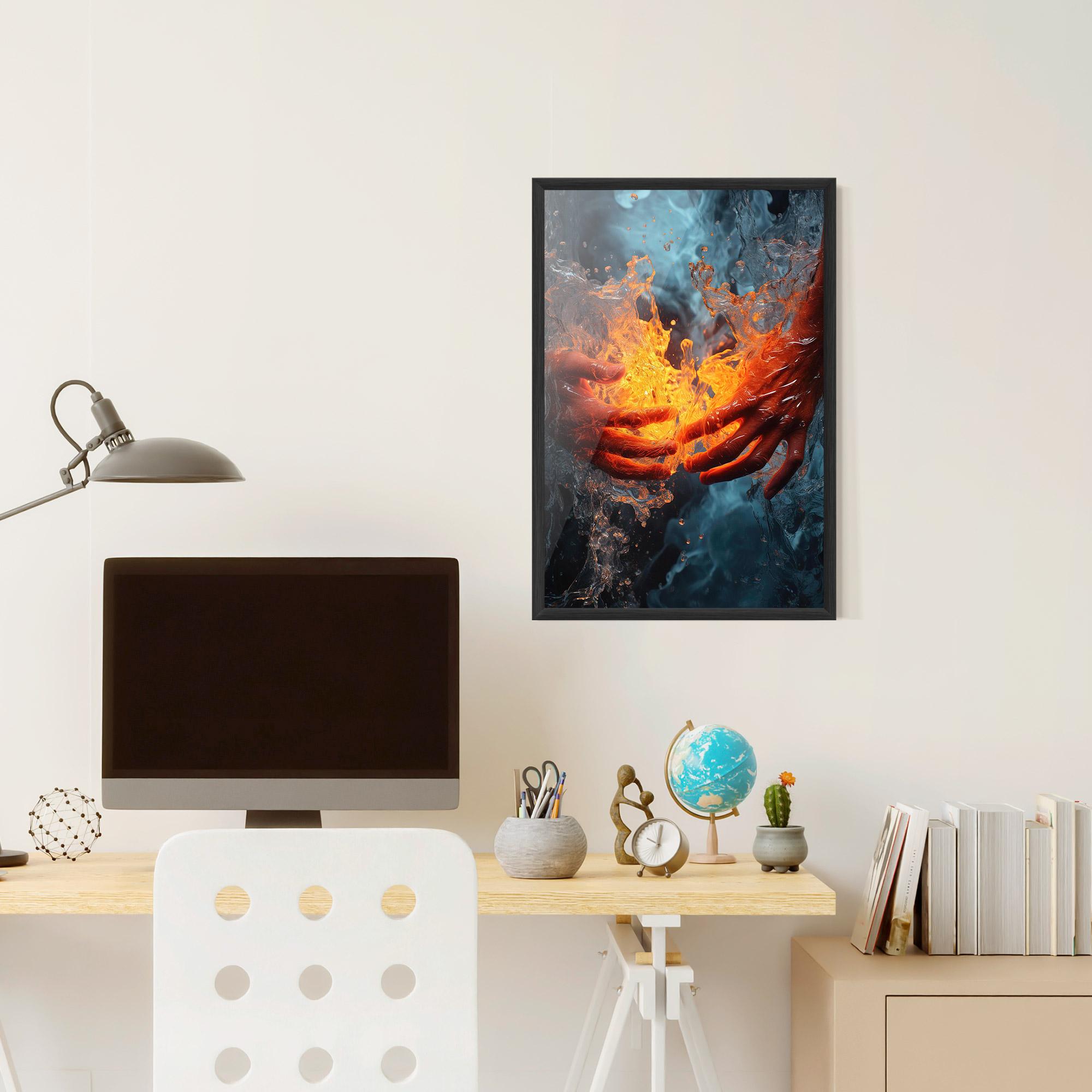 Gerahmte Poster Fire Water mockup 6