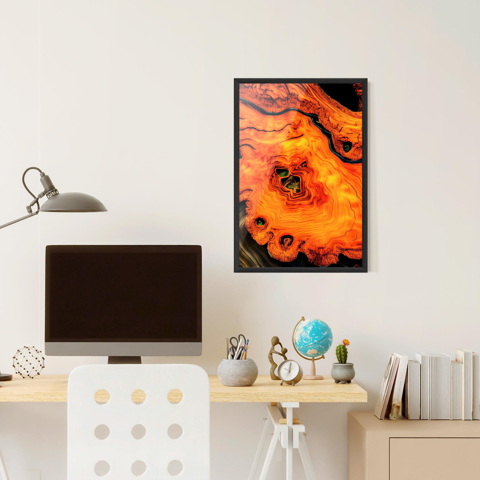 Gerahmte Poster Fire Wood Texture mockup 6