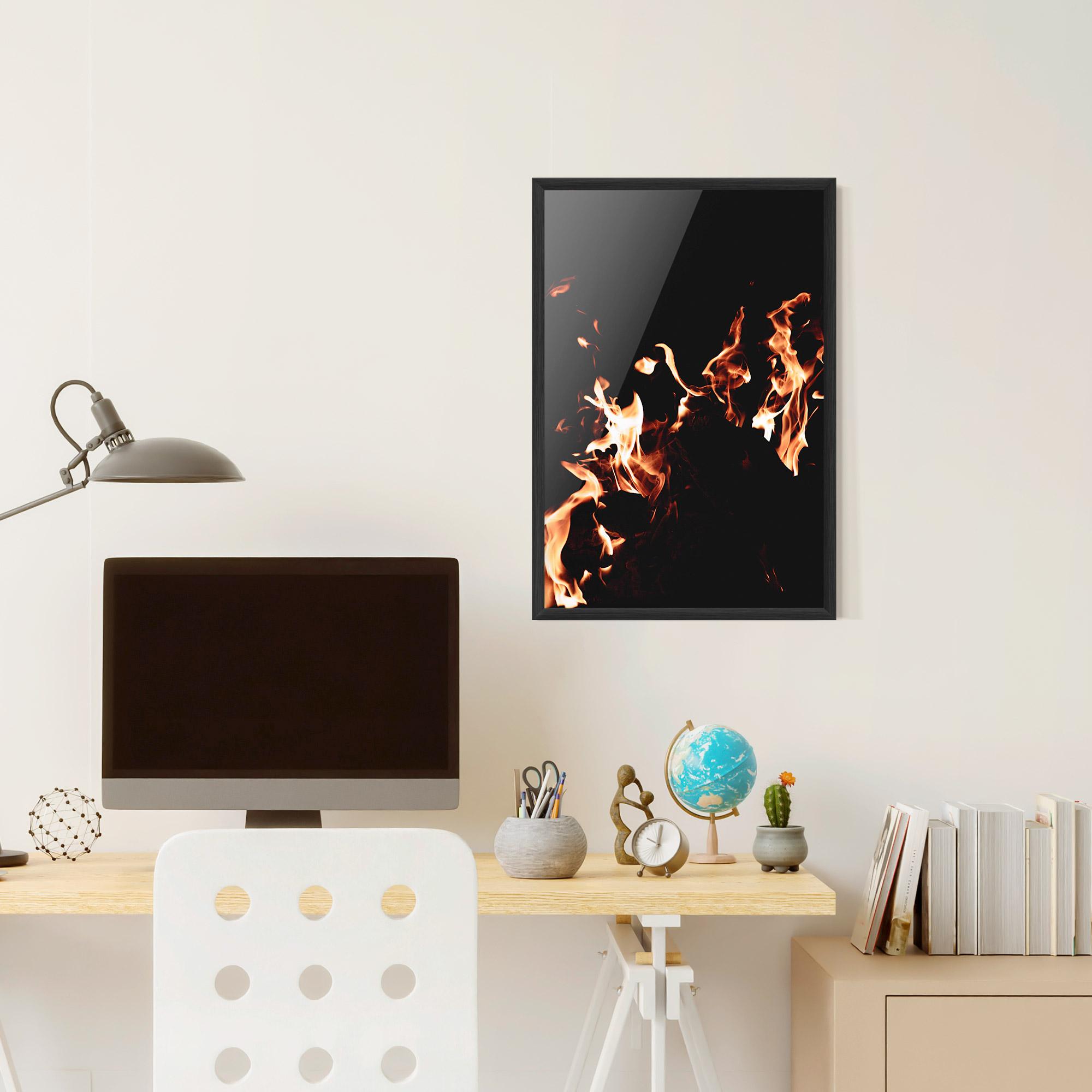 Gerahmte Poster Red Grey Fire mockup 6