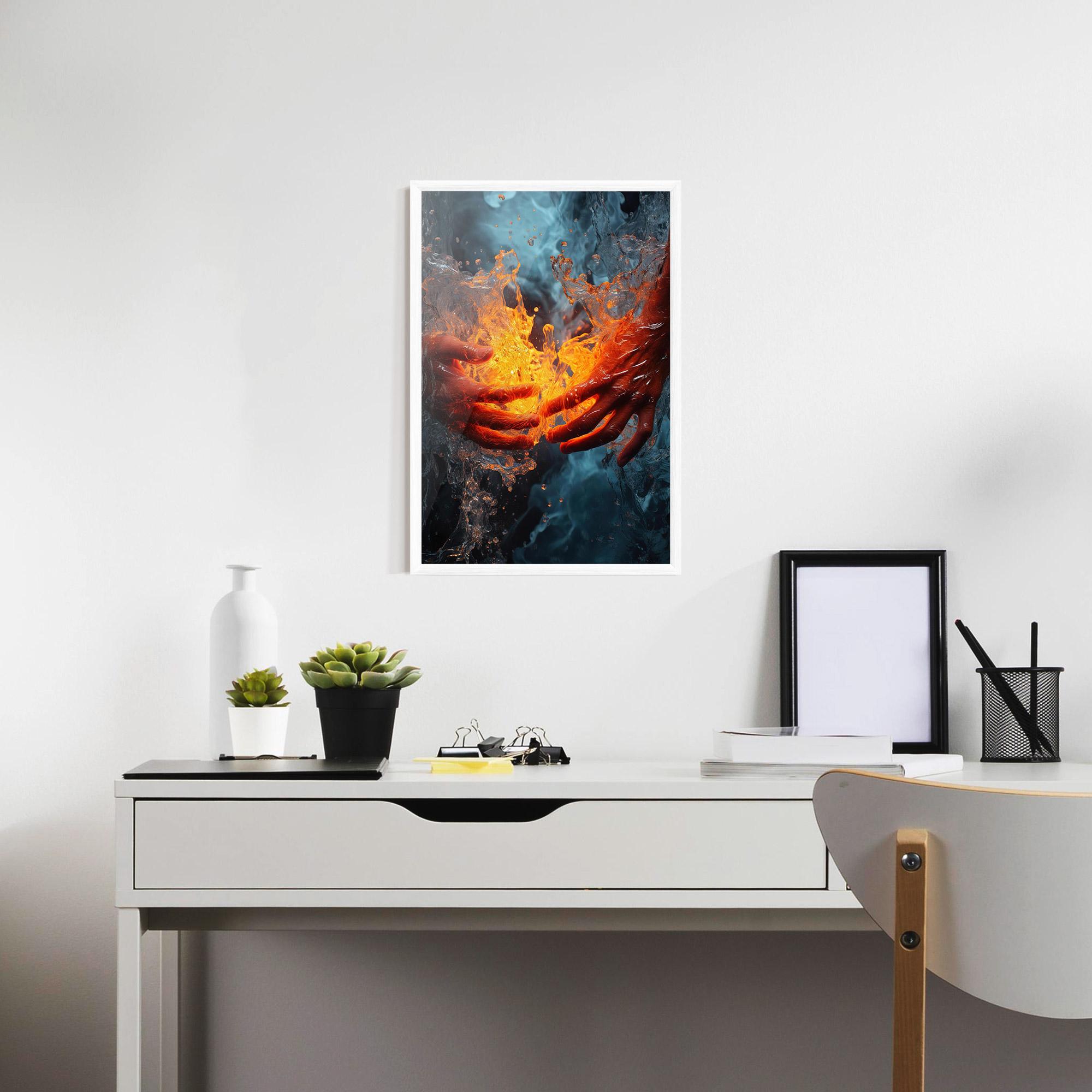 Gerahmte Poster Fire Water mockup 7