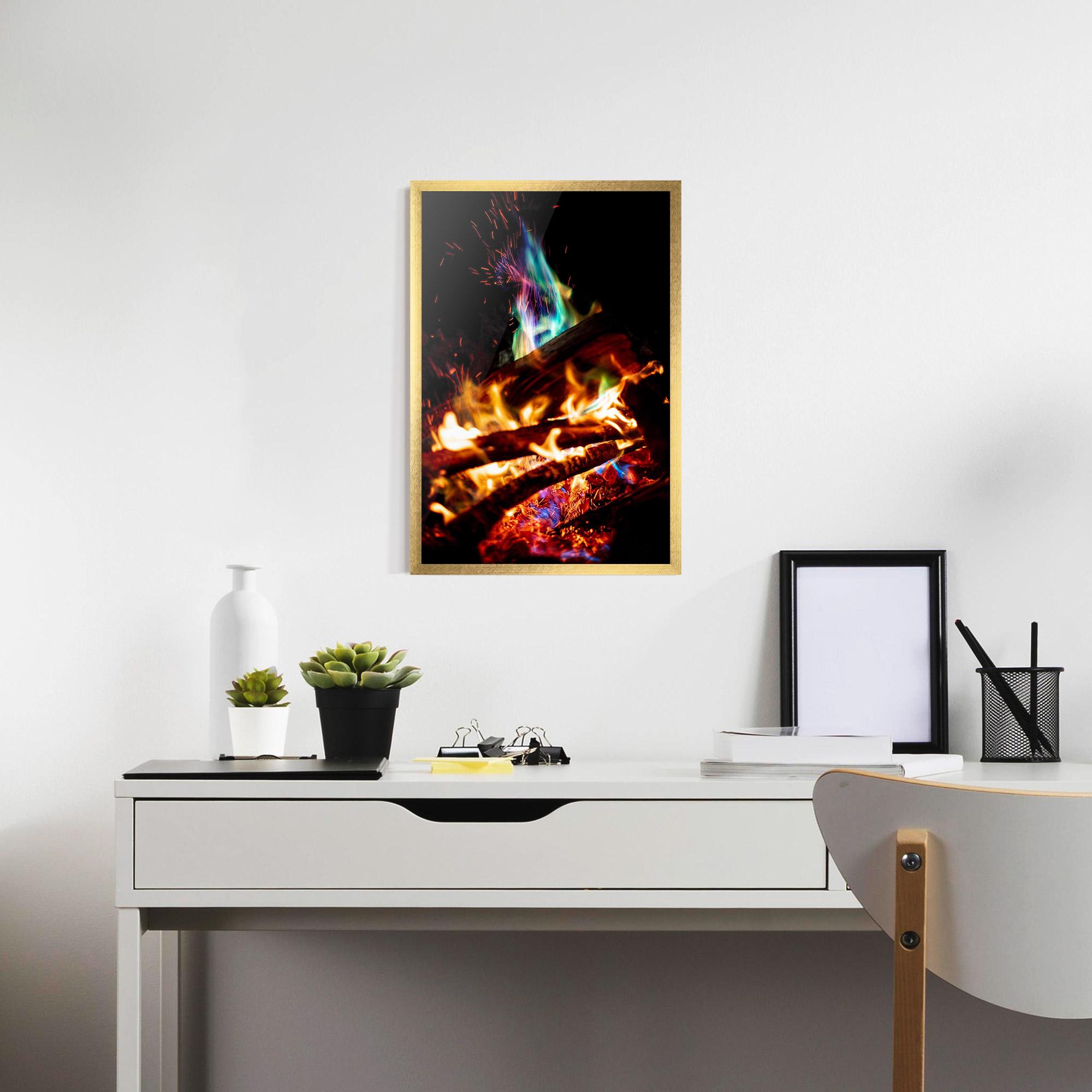 Gerahmte Poster Blue Green Fire mockup 7