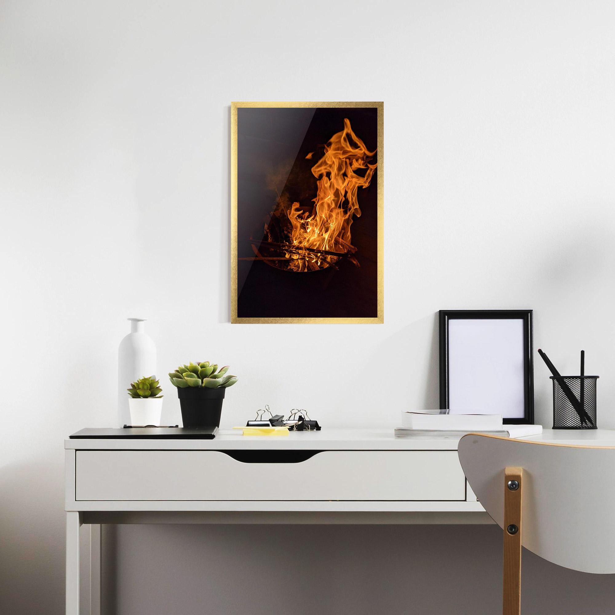 Gerahmte Poster Fire Smoke mockup 7
