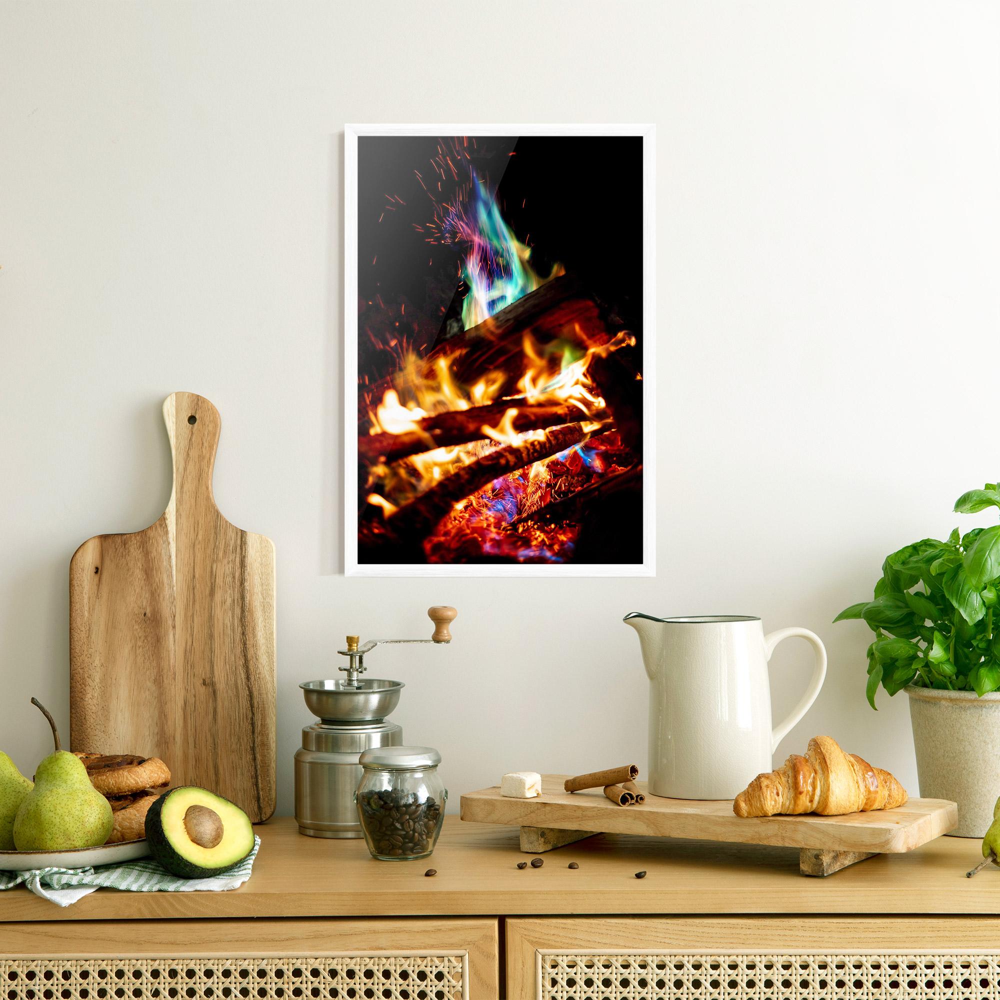 Gerahmte Poster Blue Green Fire mockup 8