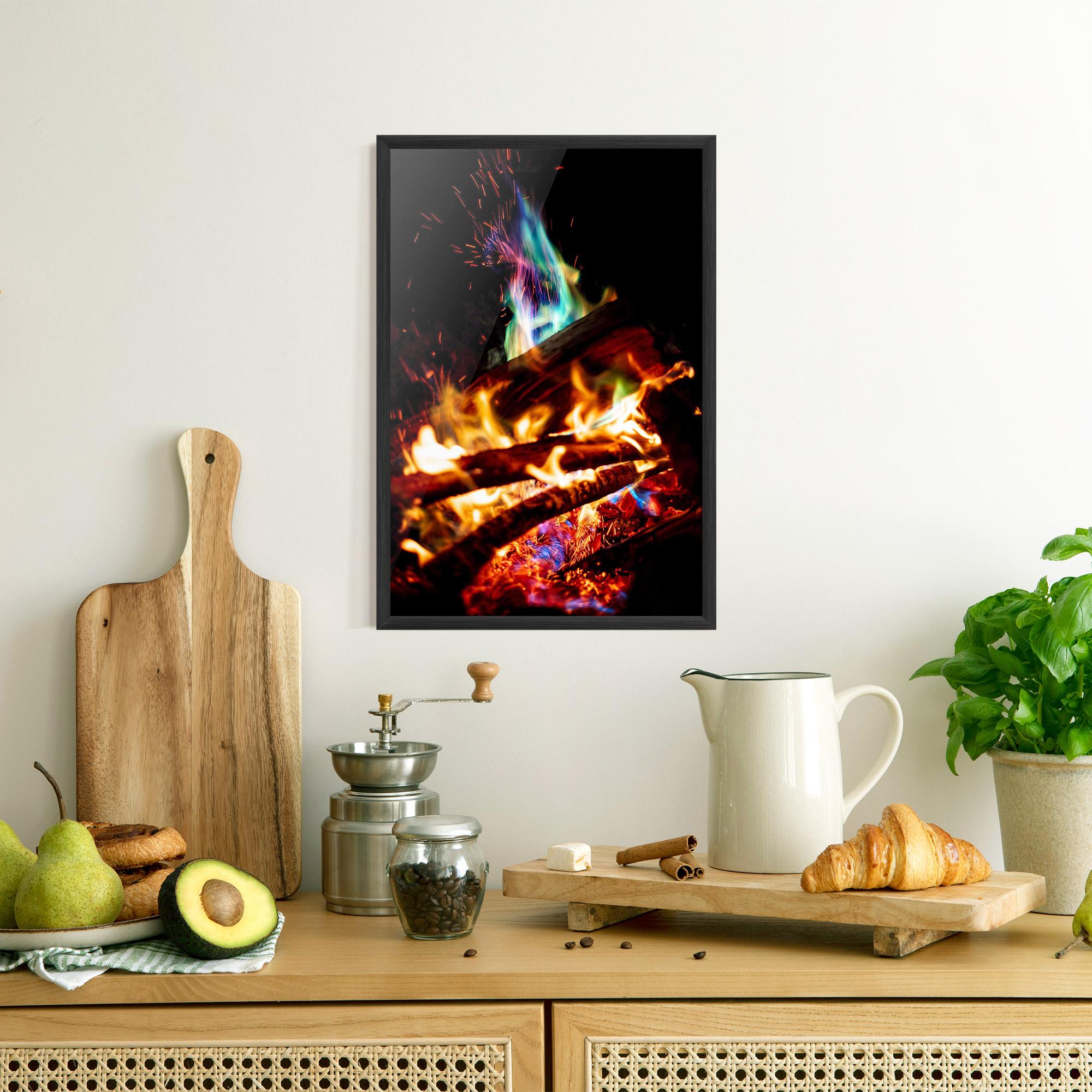 Gerahmte Poster Blue Green Fire mockup 8