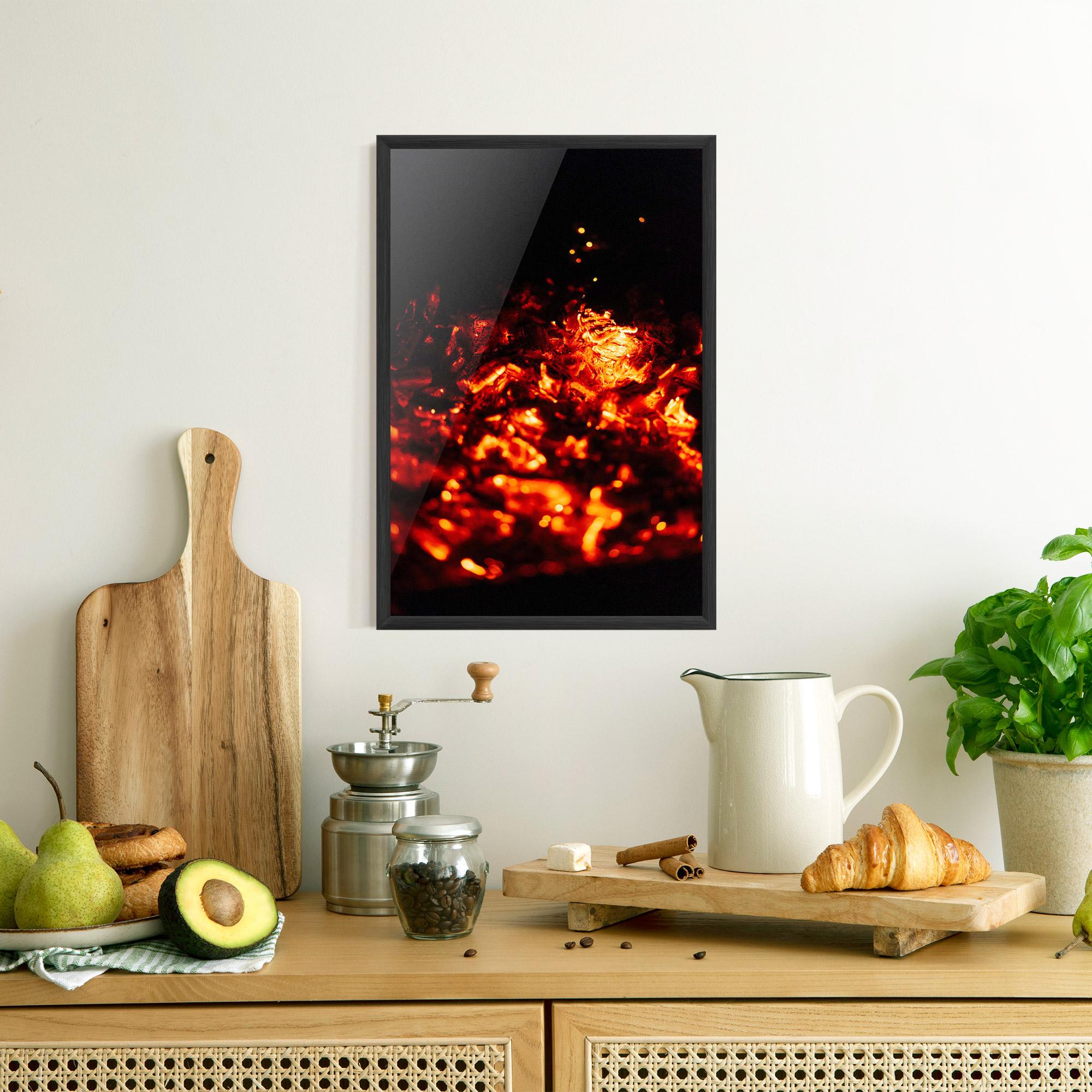 Gerahmte Poster Fire Coal mockup 8