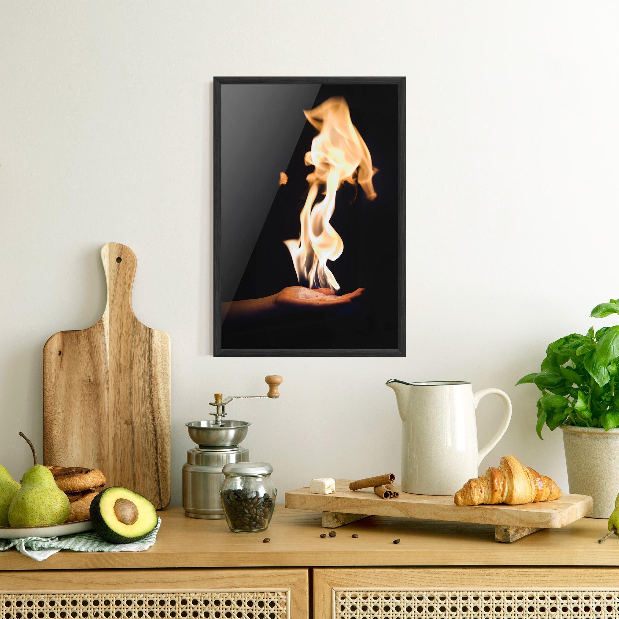 Gerahmte Poster Fire Palm mockup 8