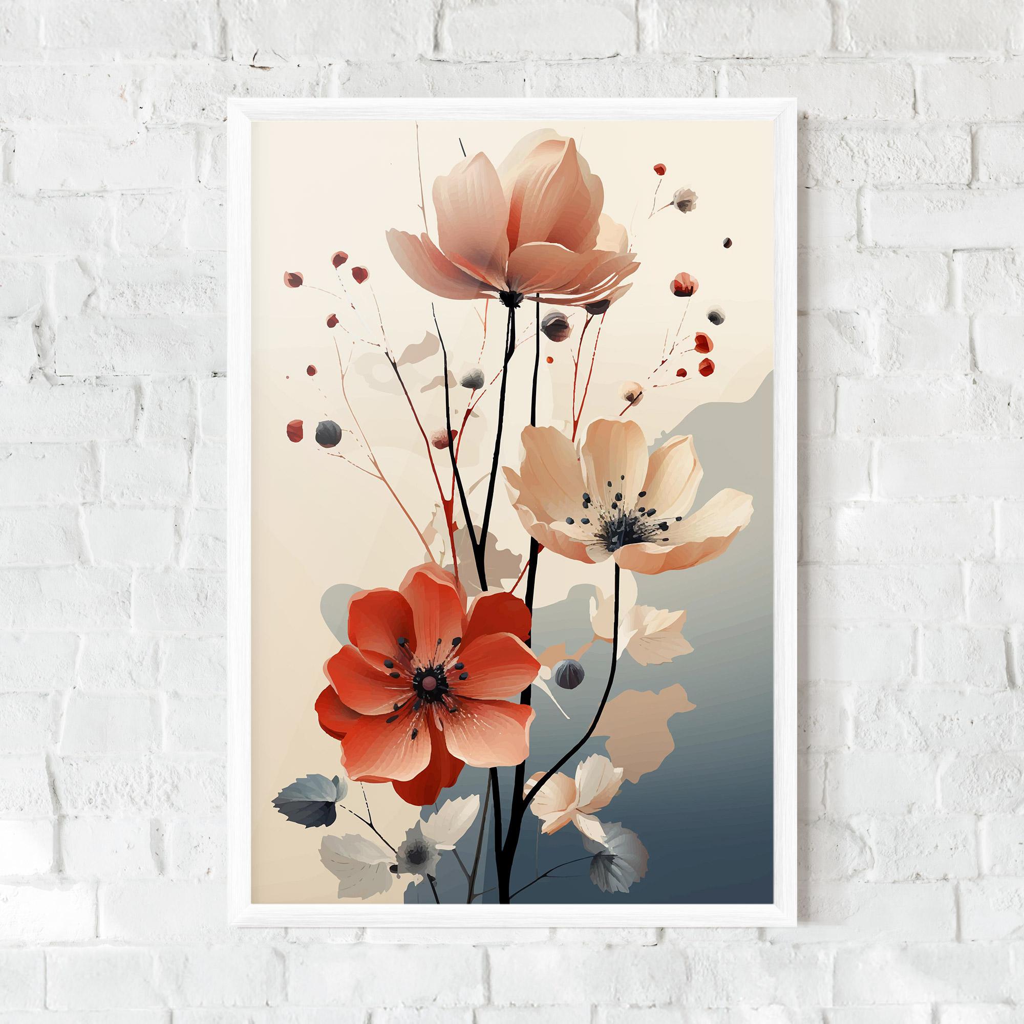 Gerahmte Poster Cream Flower Nature mockup 0