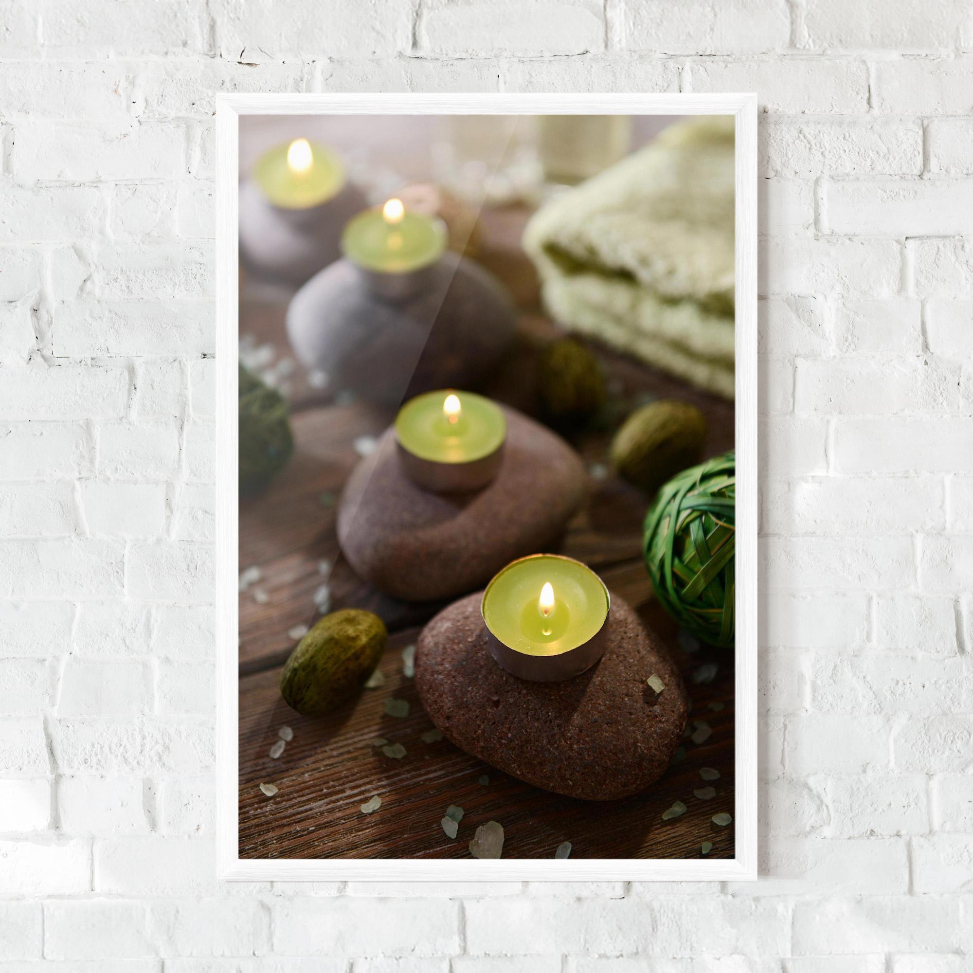Gerahmte Poster Green Candles Spa mockup 0
