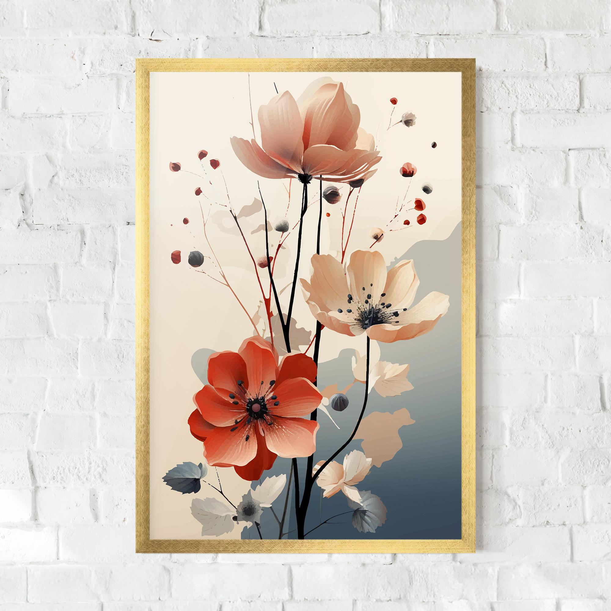 Gerahmte Poster Cream Flower Nature mockup 0