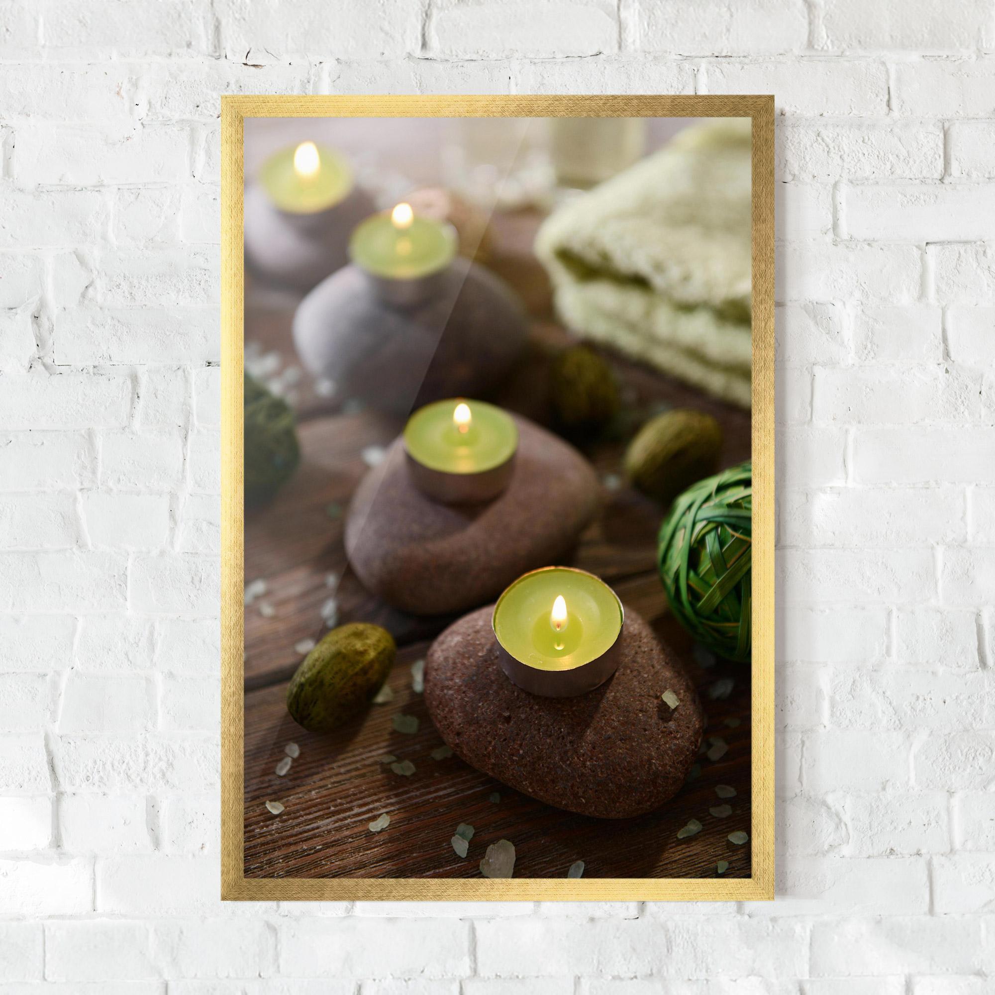 Gerahmte Poster Green Candles Spa mockup 0