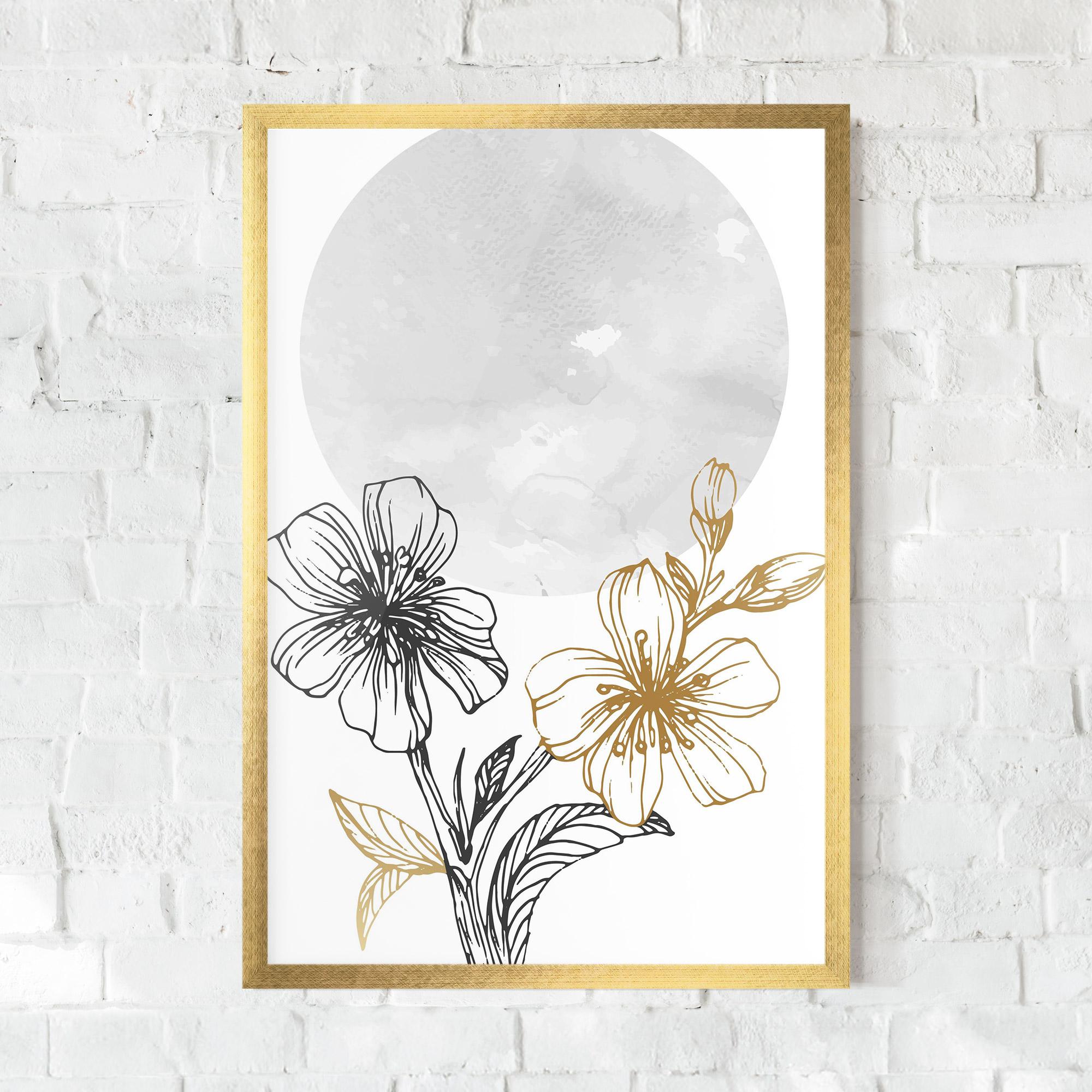 Gerahmte Poster Grey Moon Flowers mockup 0