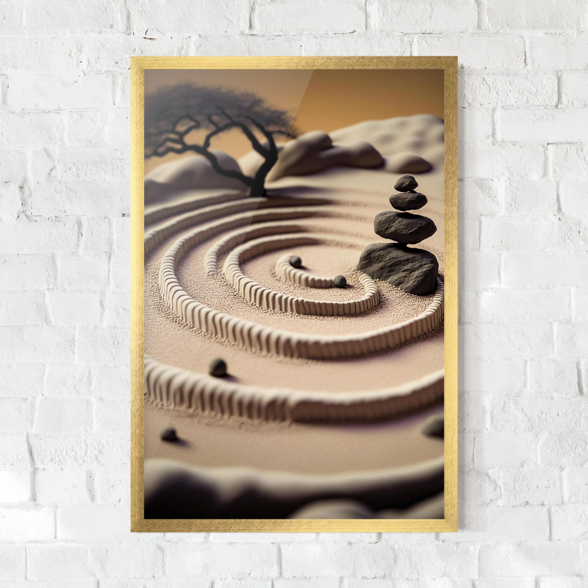 Gerahmte Poster Japanese Zen Garden mockup 0