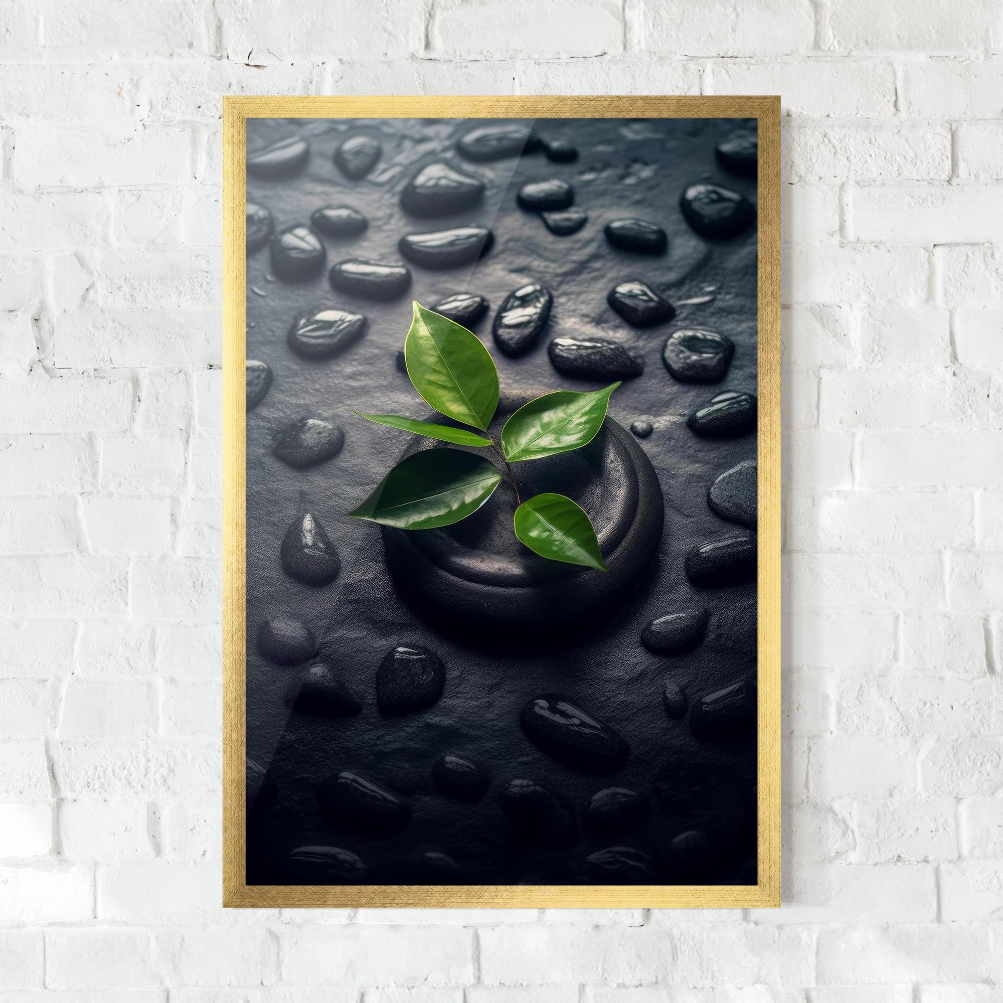 Gerahmte Poster Realistic Spa Leaf mockup 0