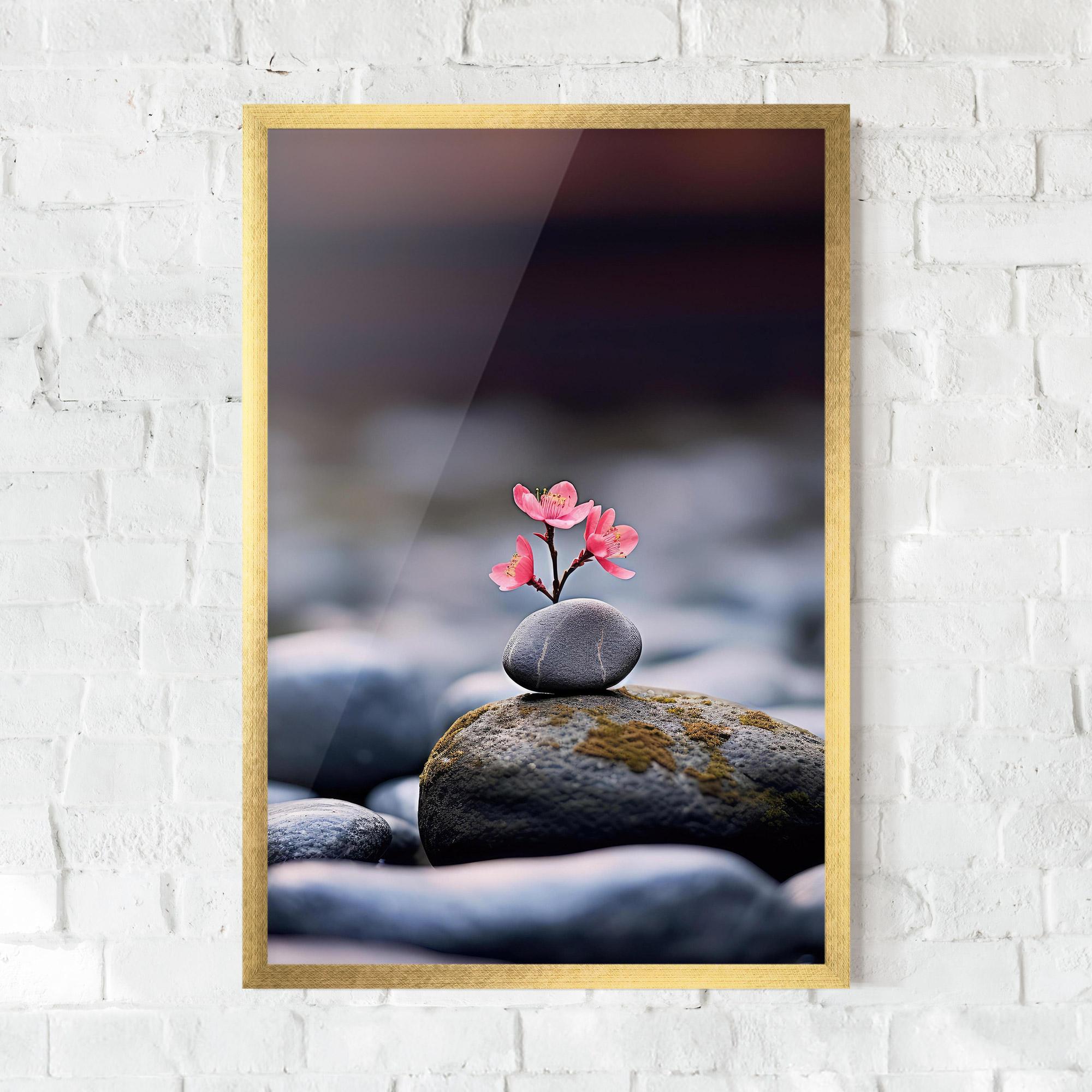 Gerahmte Poster Tiny Flower Rock mockup 0
