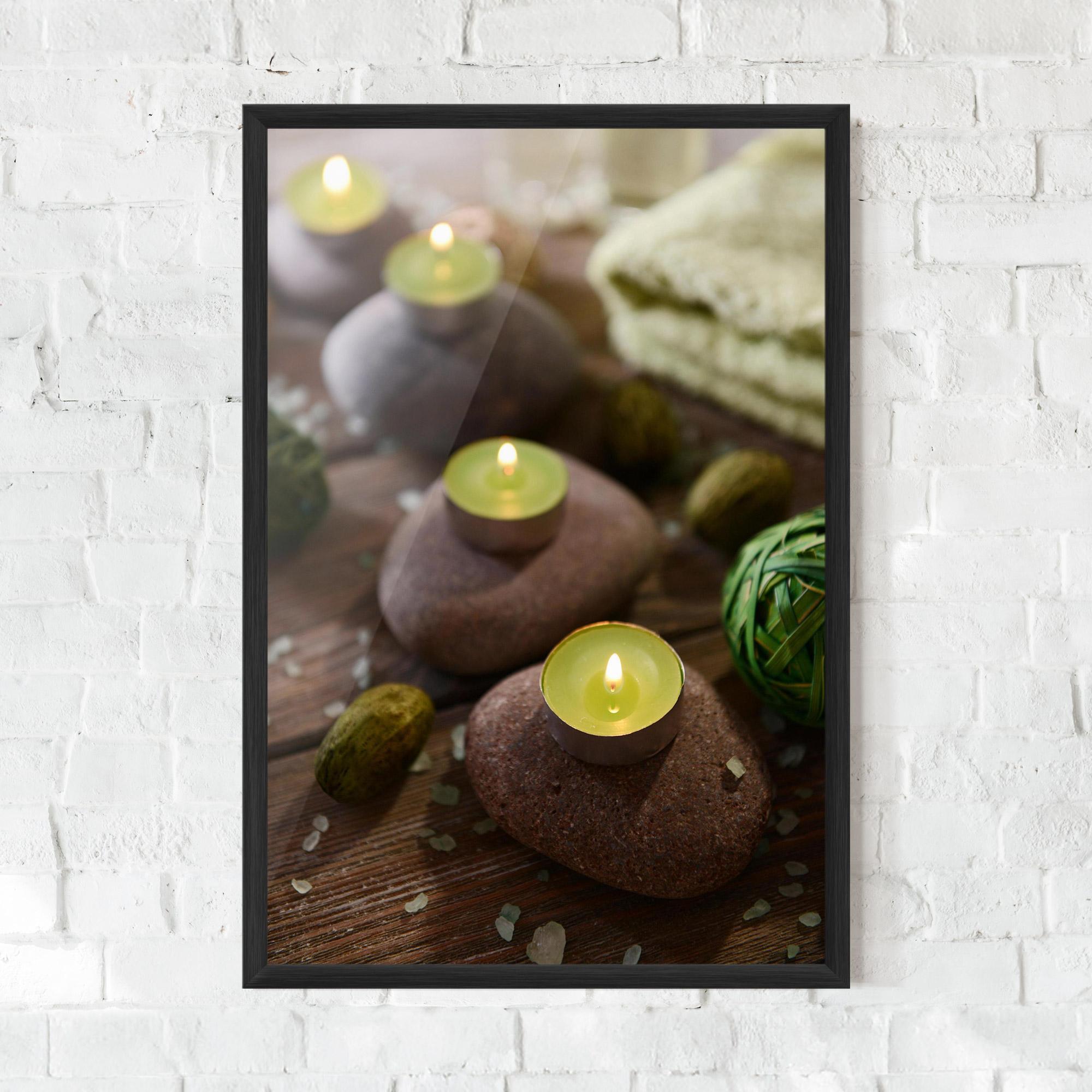 Gerahmte Poster Green Candles Spa mockup 0