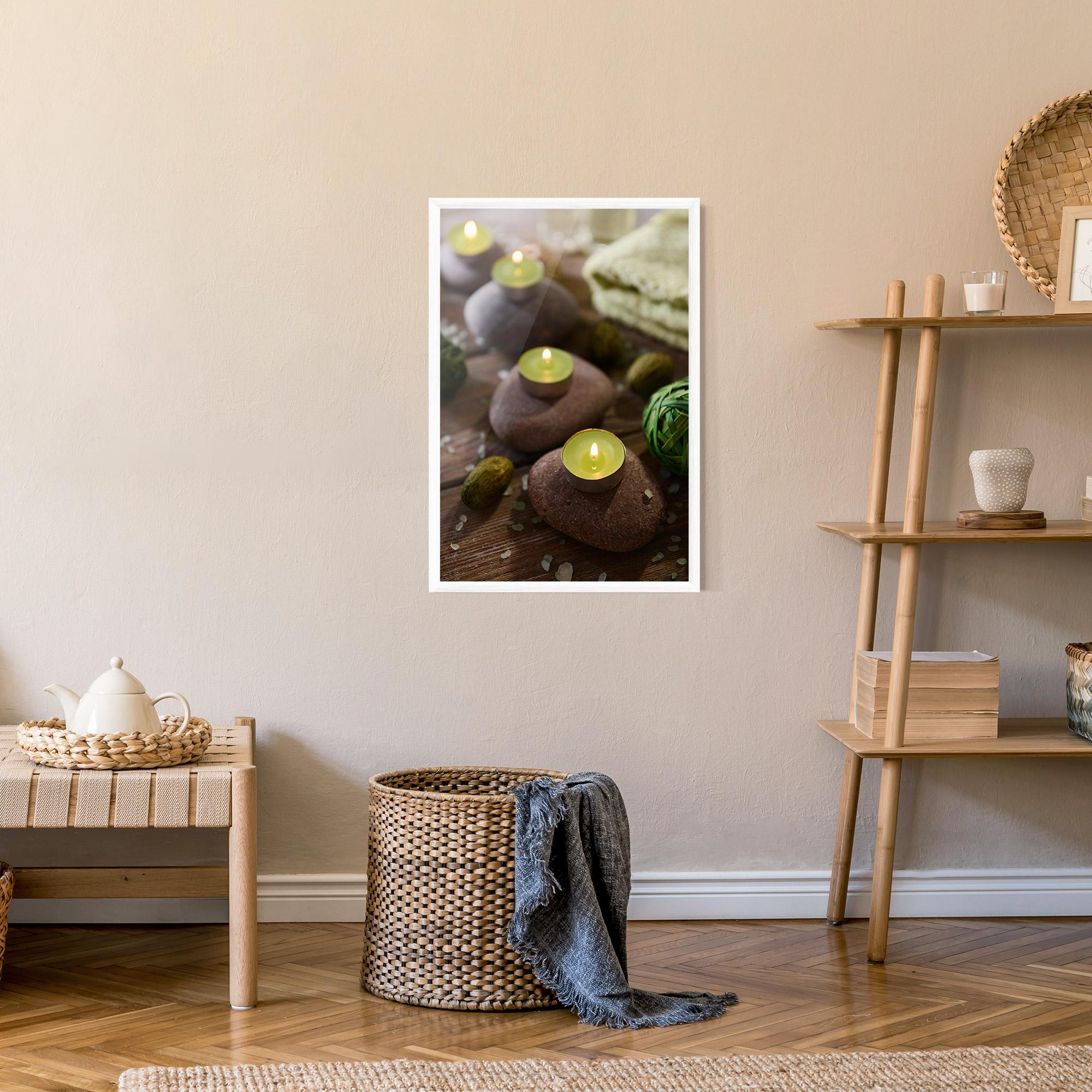 Gerahmte Poster Green Candles Spa mockup 9