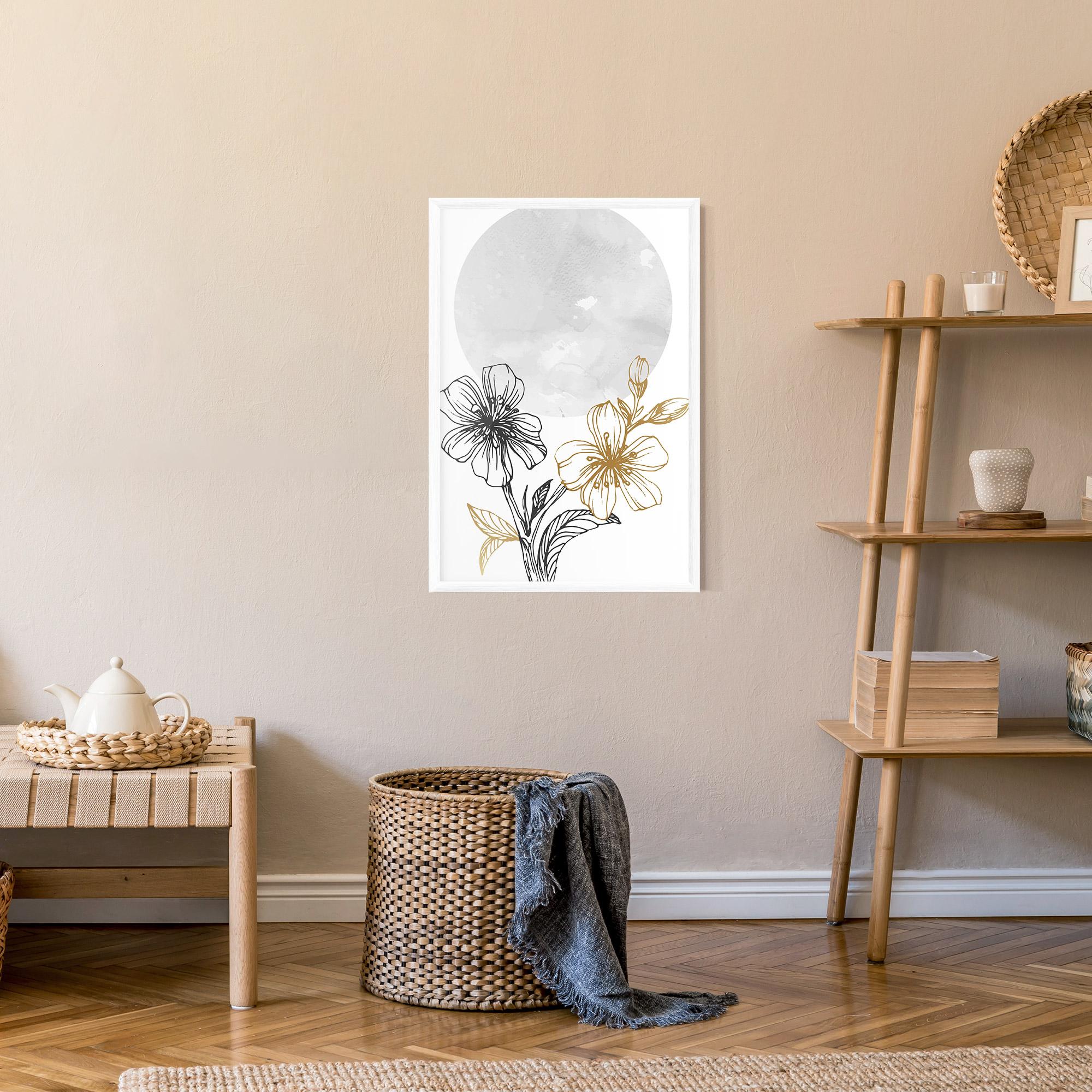 Gerahmte Poster Grey Moon Flowers mockup 9